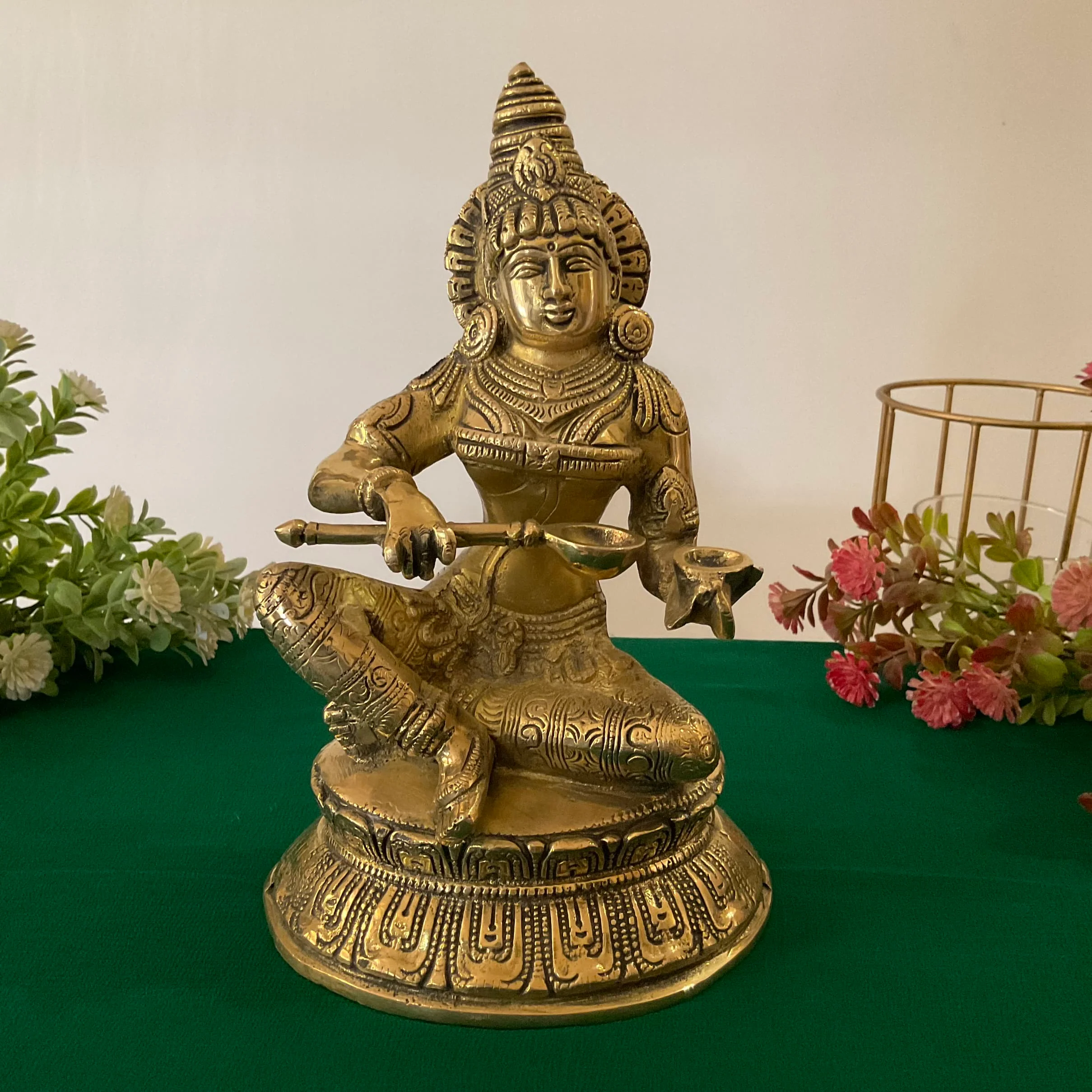 Annapurna Statue Brass - 10 Inch Annapoorna Goddess of Food