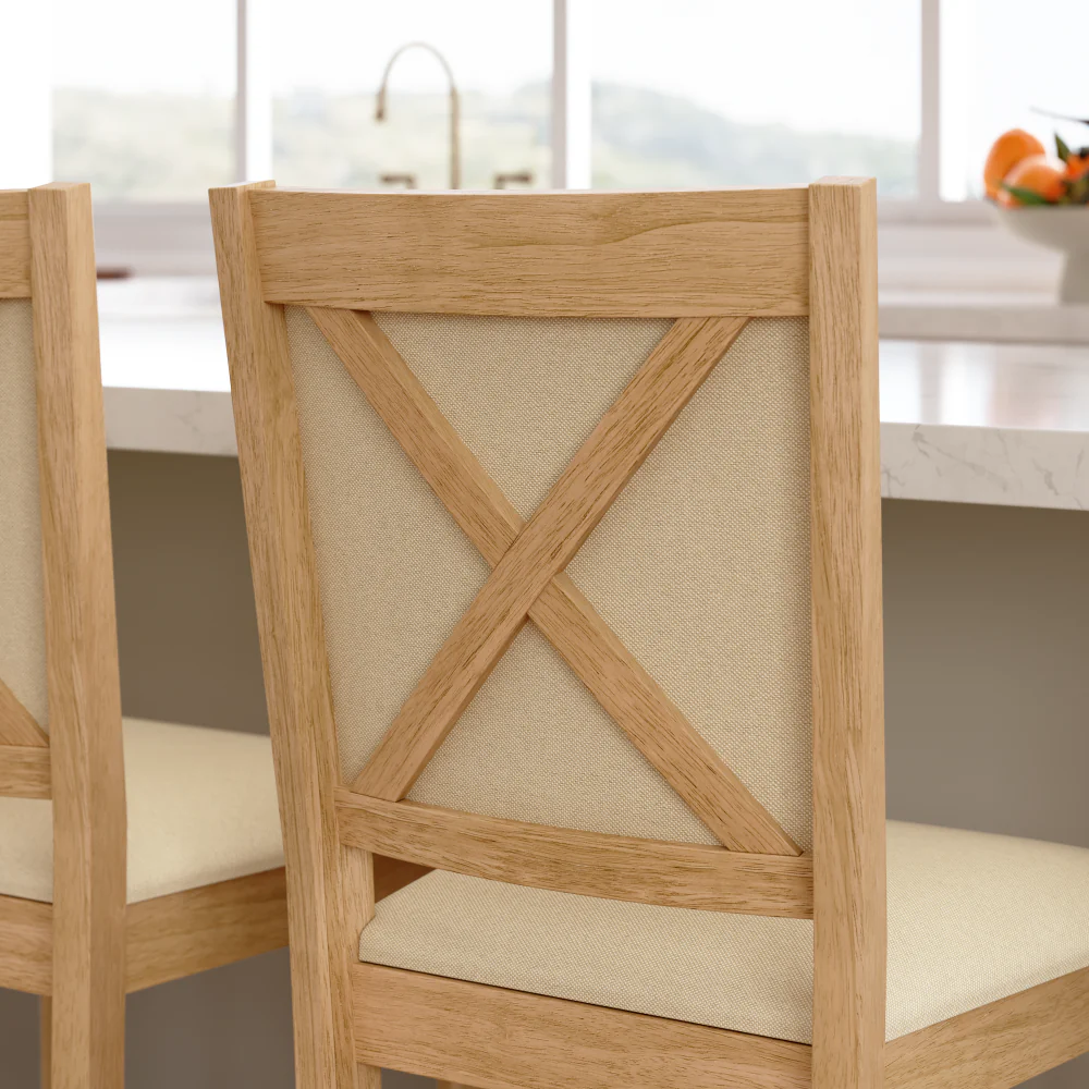 Bush Home Key West Upholstered Cross Back Dining Counter Stool