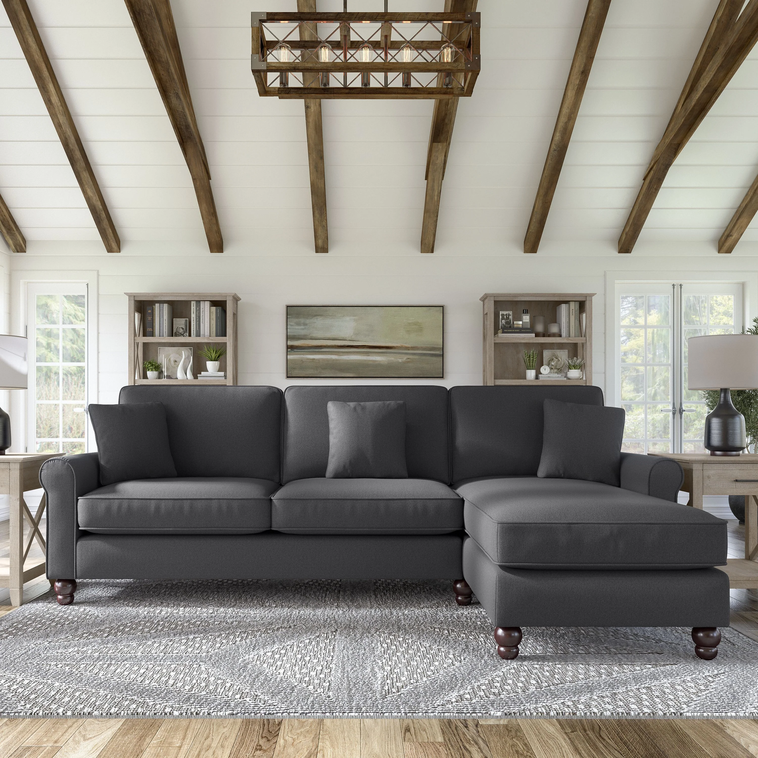 Hudson 102W Sectional Couch with Reversible Chaise Lounge