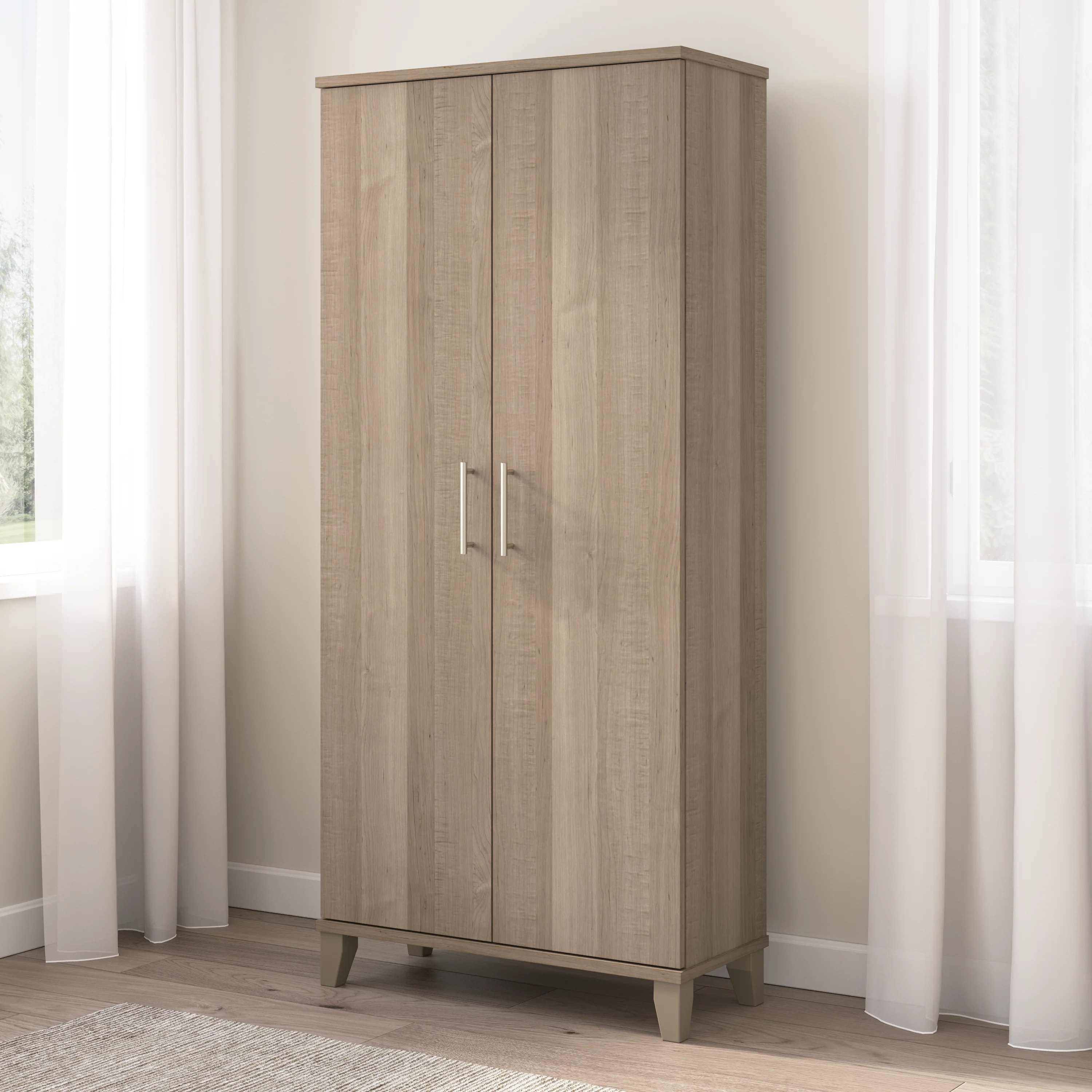 Somerset Tall Storage Cabinet with Doors and Shelves