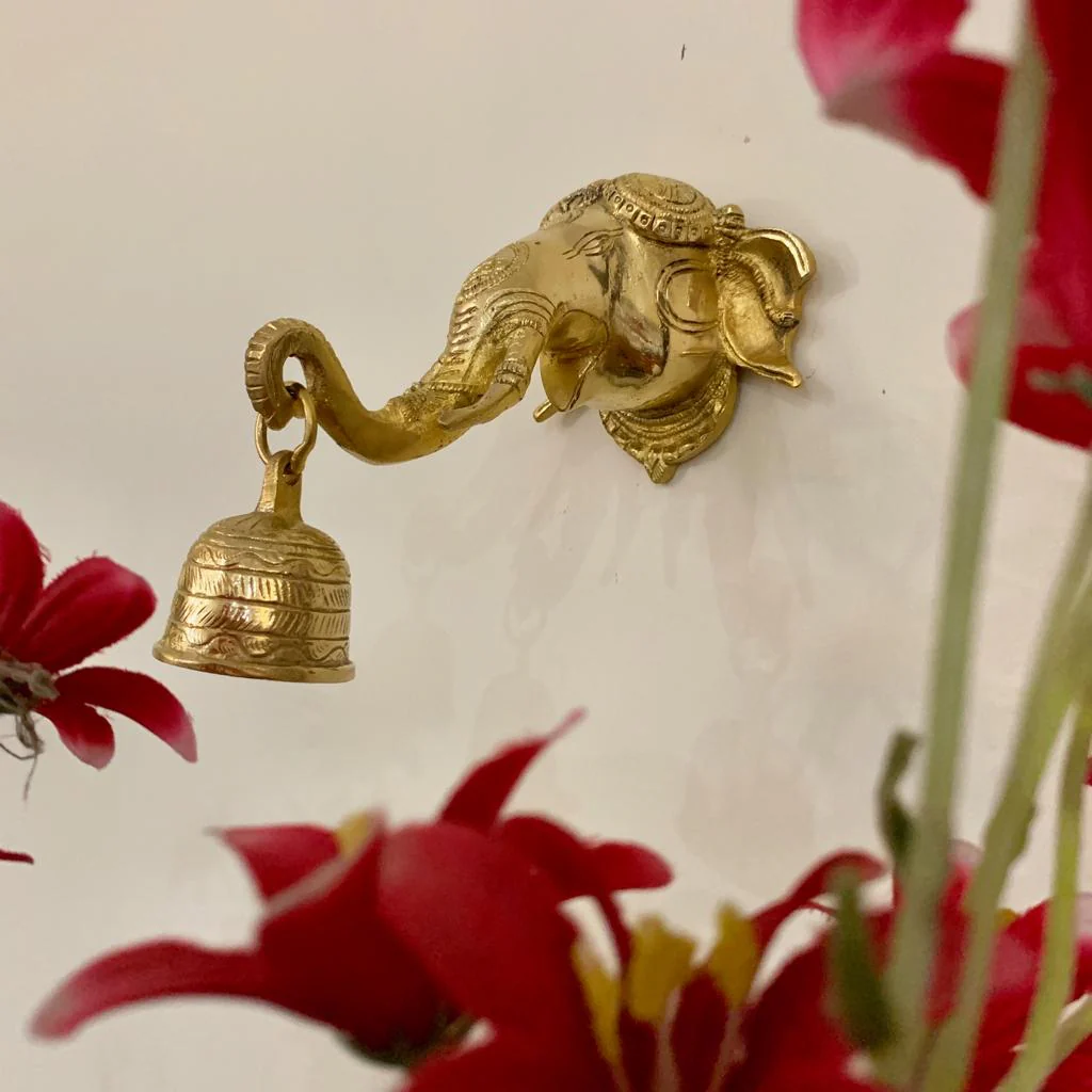 Lord Ganesh Bell - Brass Wall Hanging - Decorative and Religious
