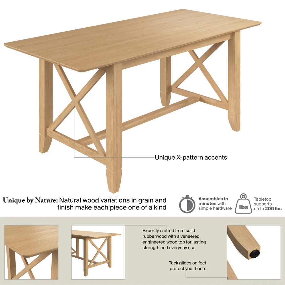 Bush Home Key West 70W Cross Base Dining Table