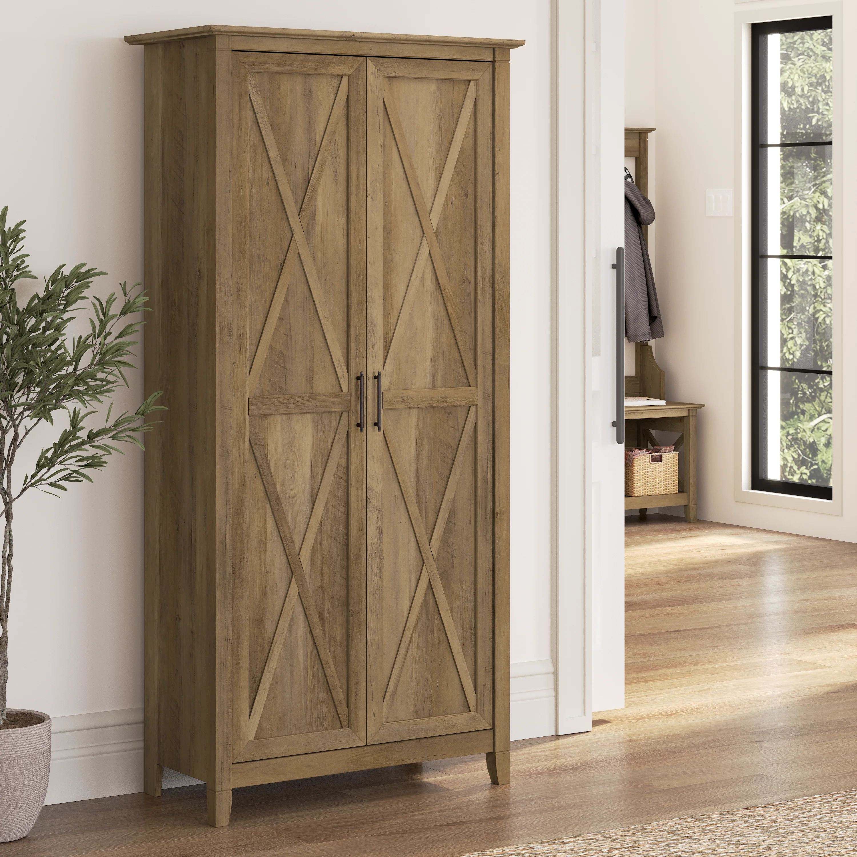 Key West Tall Storage Cabinet with Doors and Shelves
