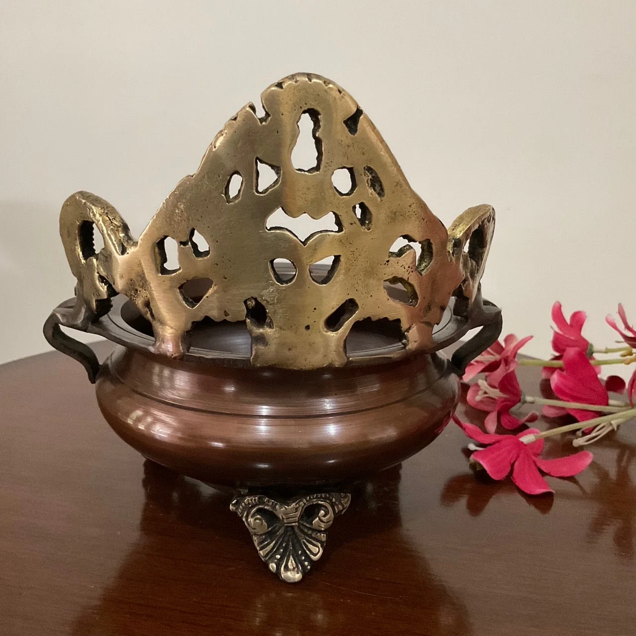 6 Inches Decorative Brass Urli Copper Finish - Urli Bowl For Home Decor