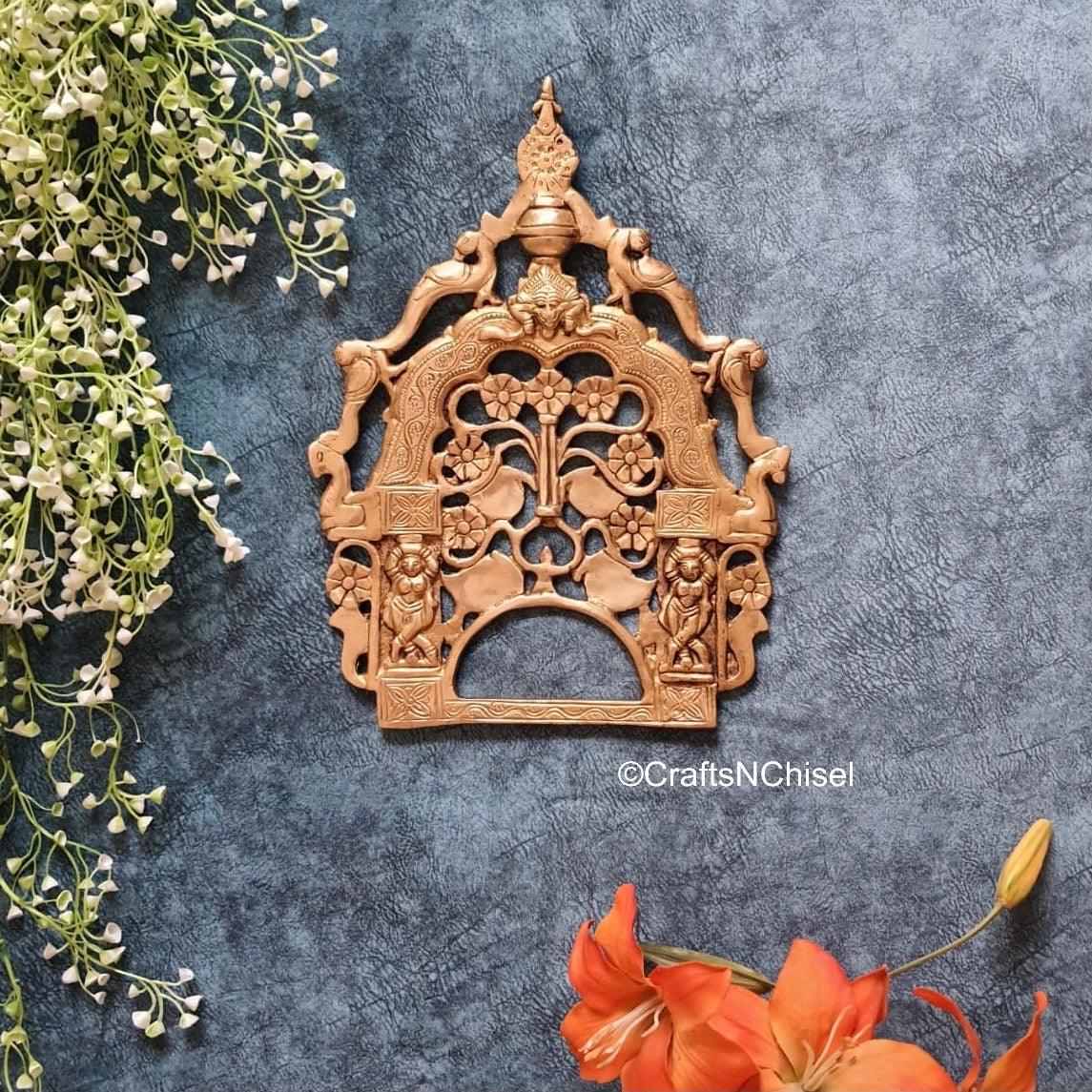 Exquisite Brass Yali Prabhavali - Ethnic Wall Decor
