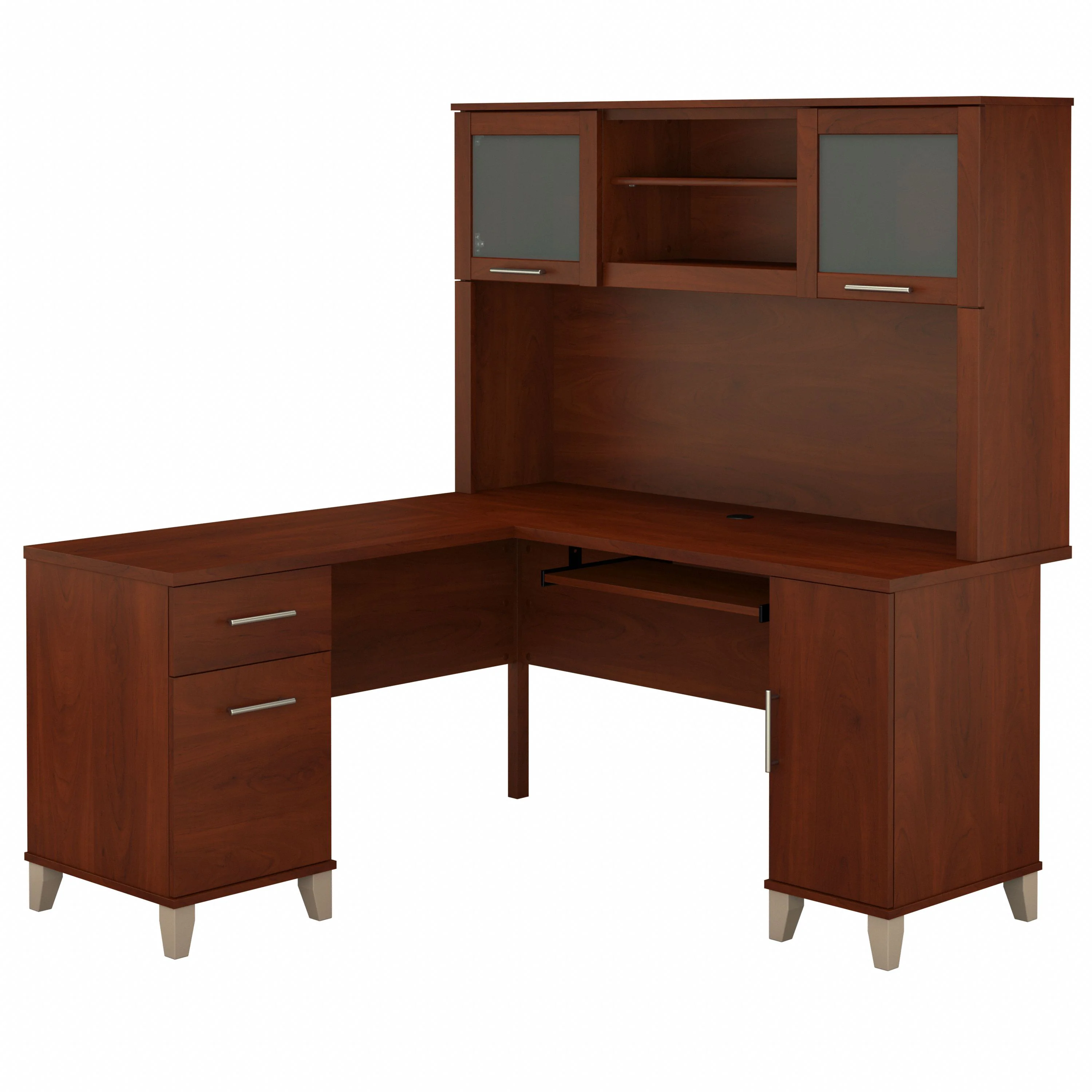 Somerset 60W L Shaped Desk with Hutch