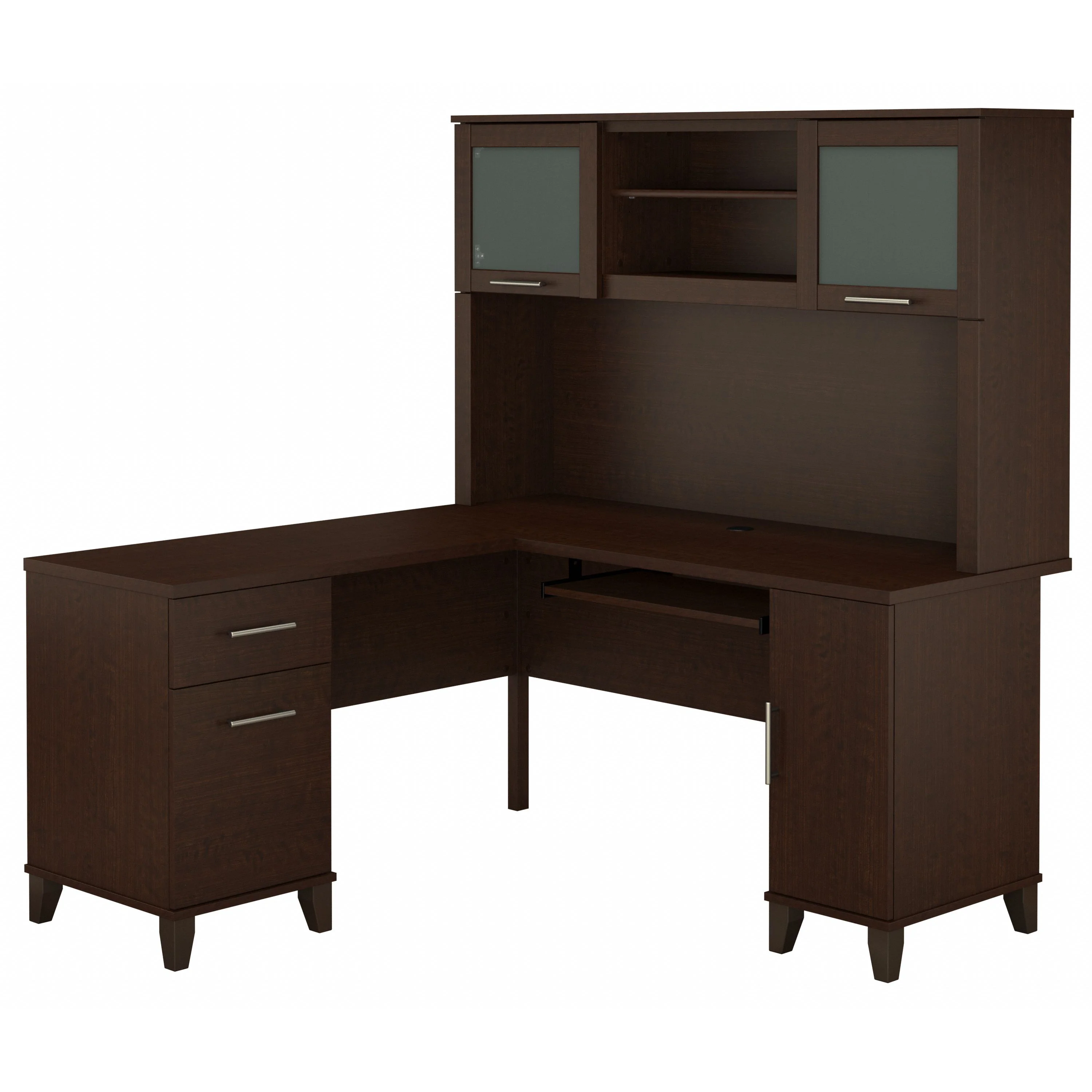 Somerset 60W L Shaped Desk with Hutch