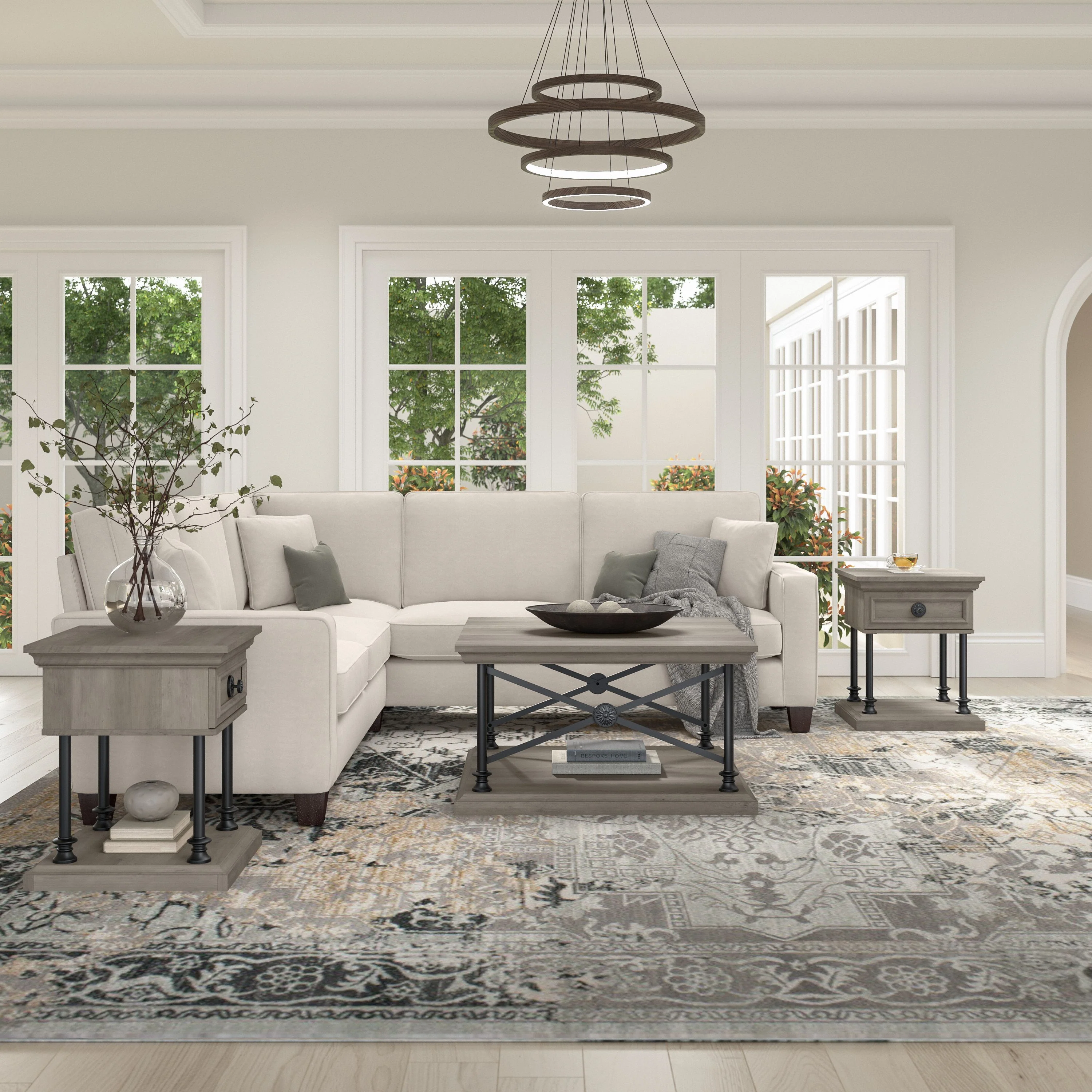 Coliseum Square Coffee Table with Designer End Tables