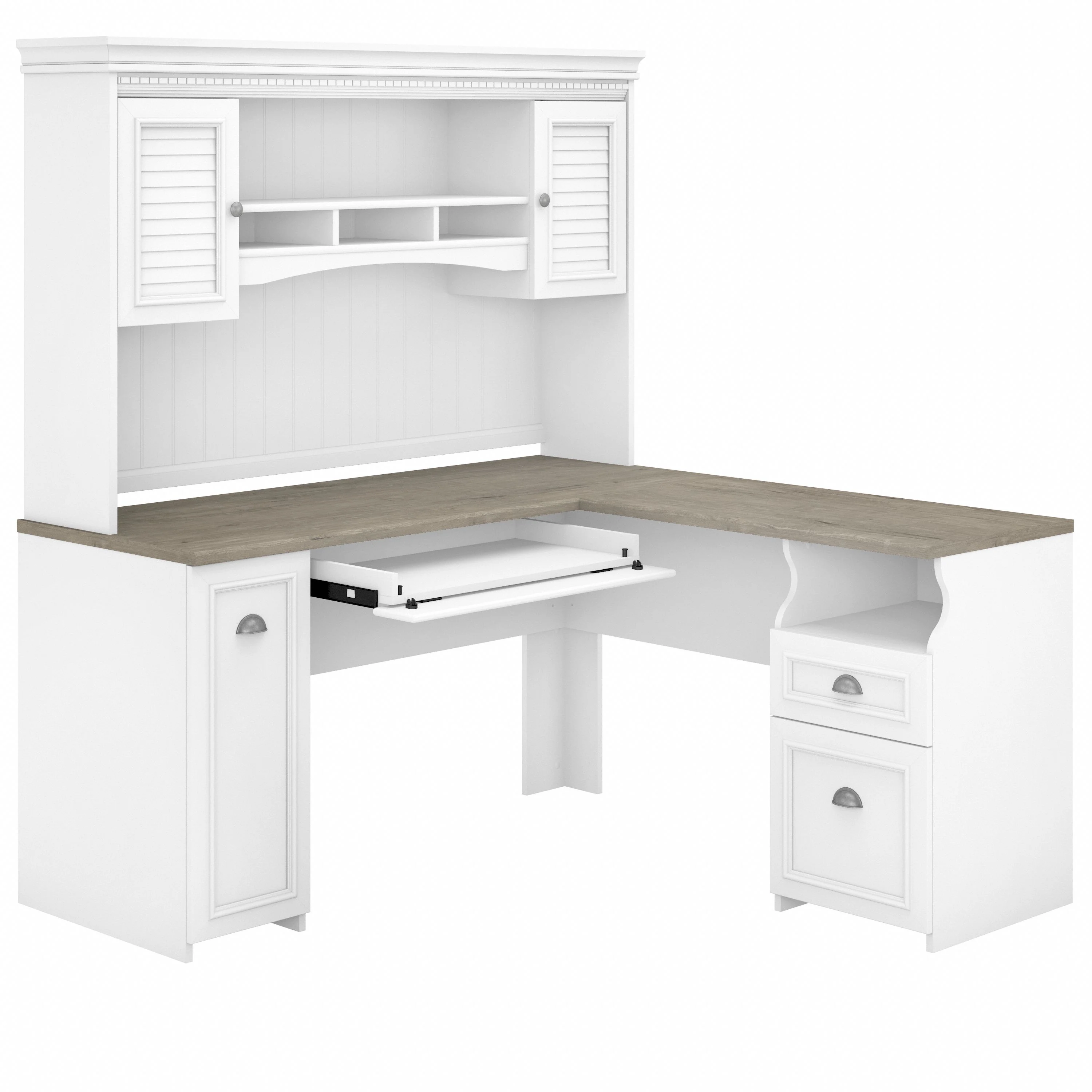 Fairview 60W L Shaped Desk with Hutch