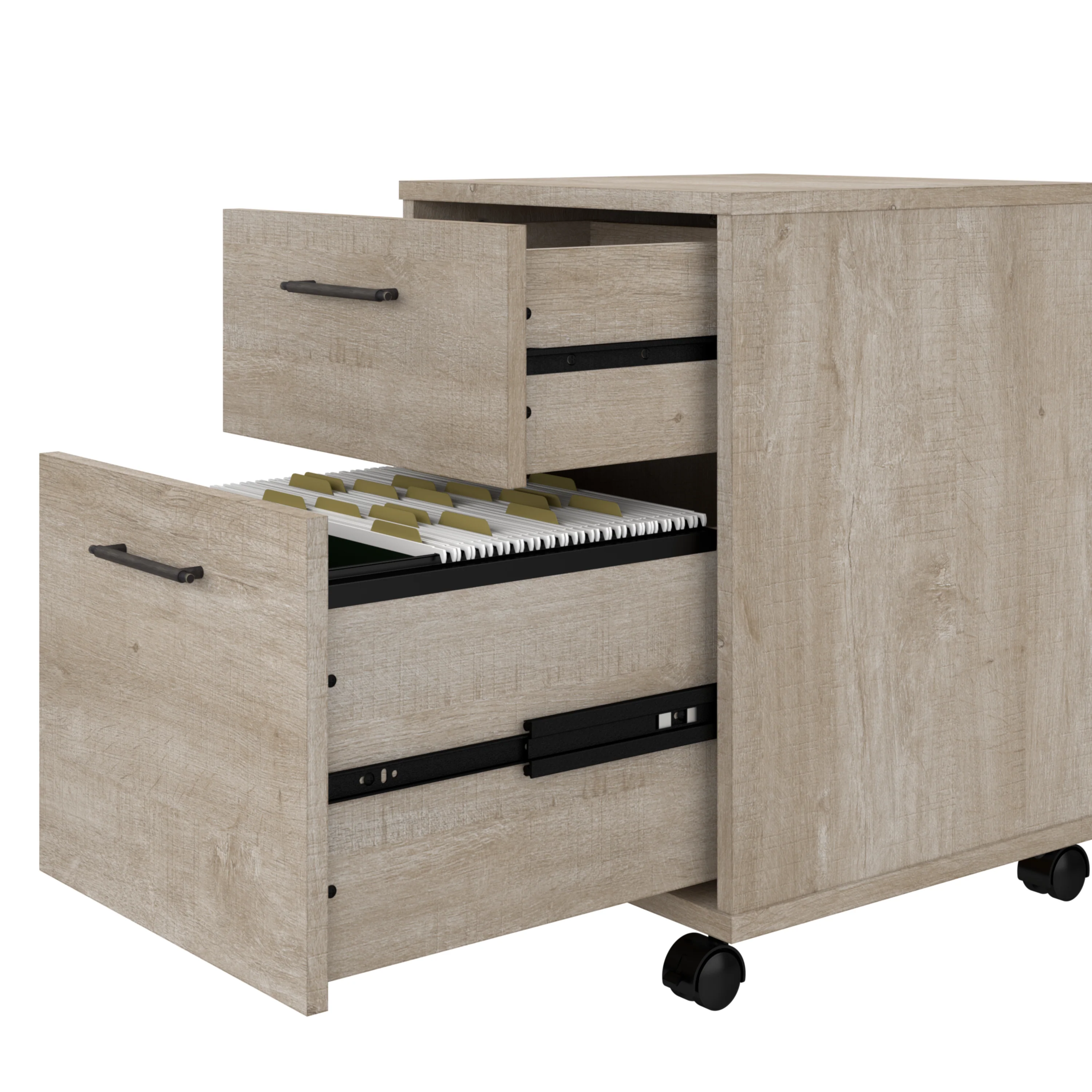 48W Writing Desk with 2 Drawer Mobile File Cabinet
