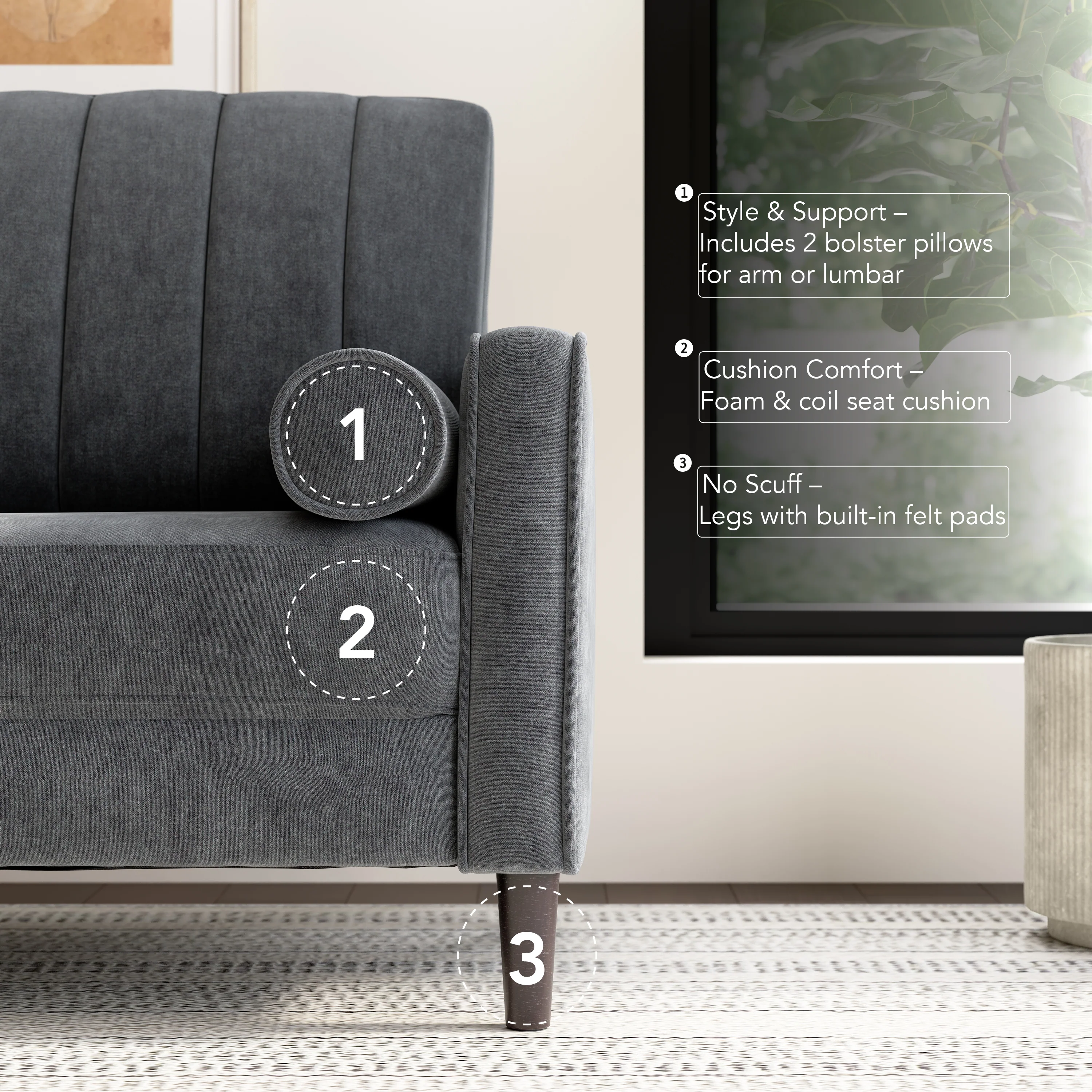 Bush Home Max 77W Sofa and Storage Ottoman