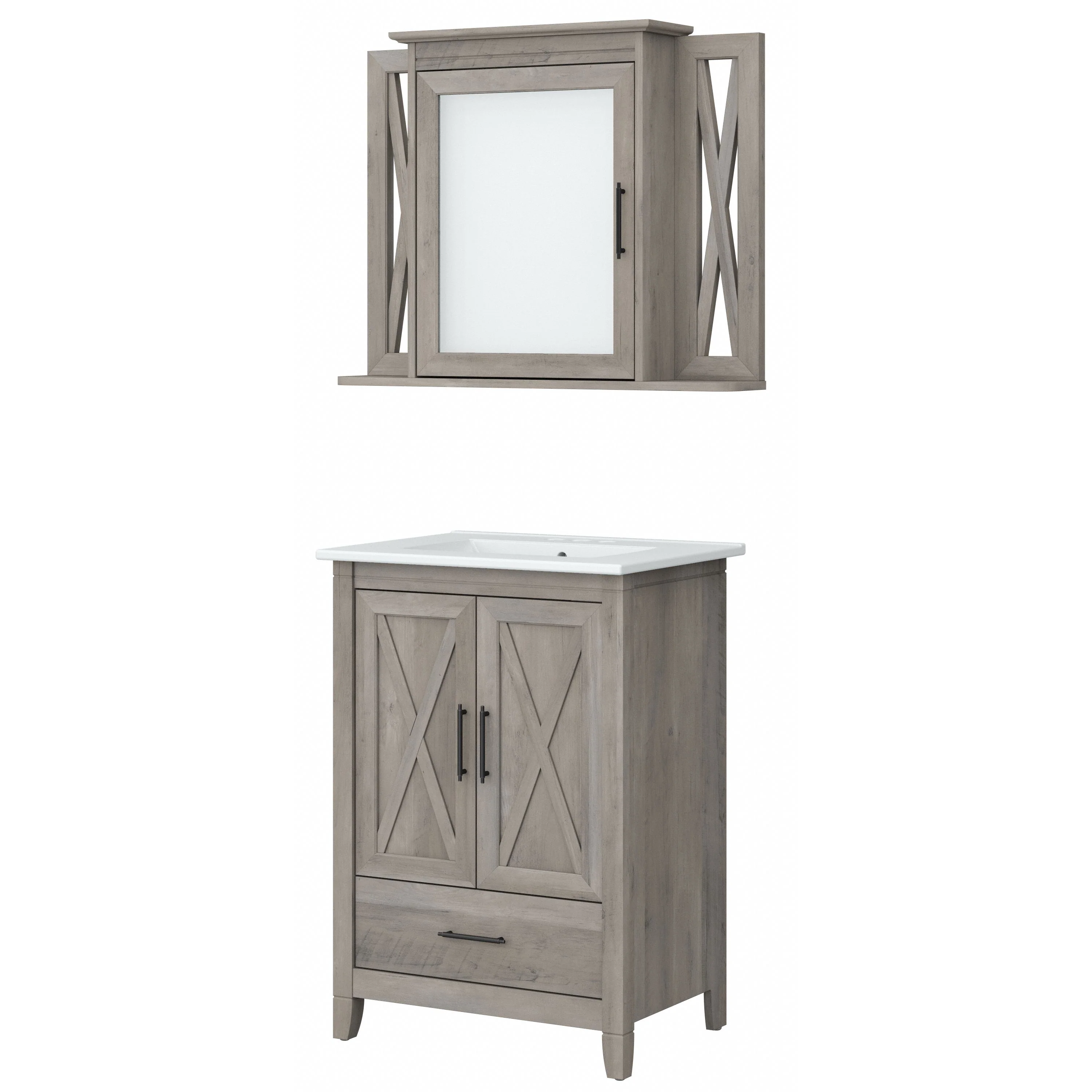 Key West 24W Bathroom Vanity Sink with Mirror