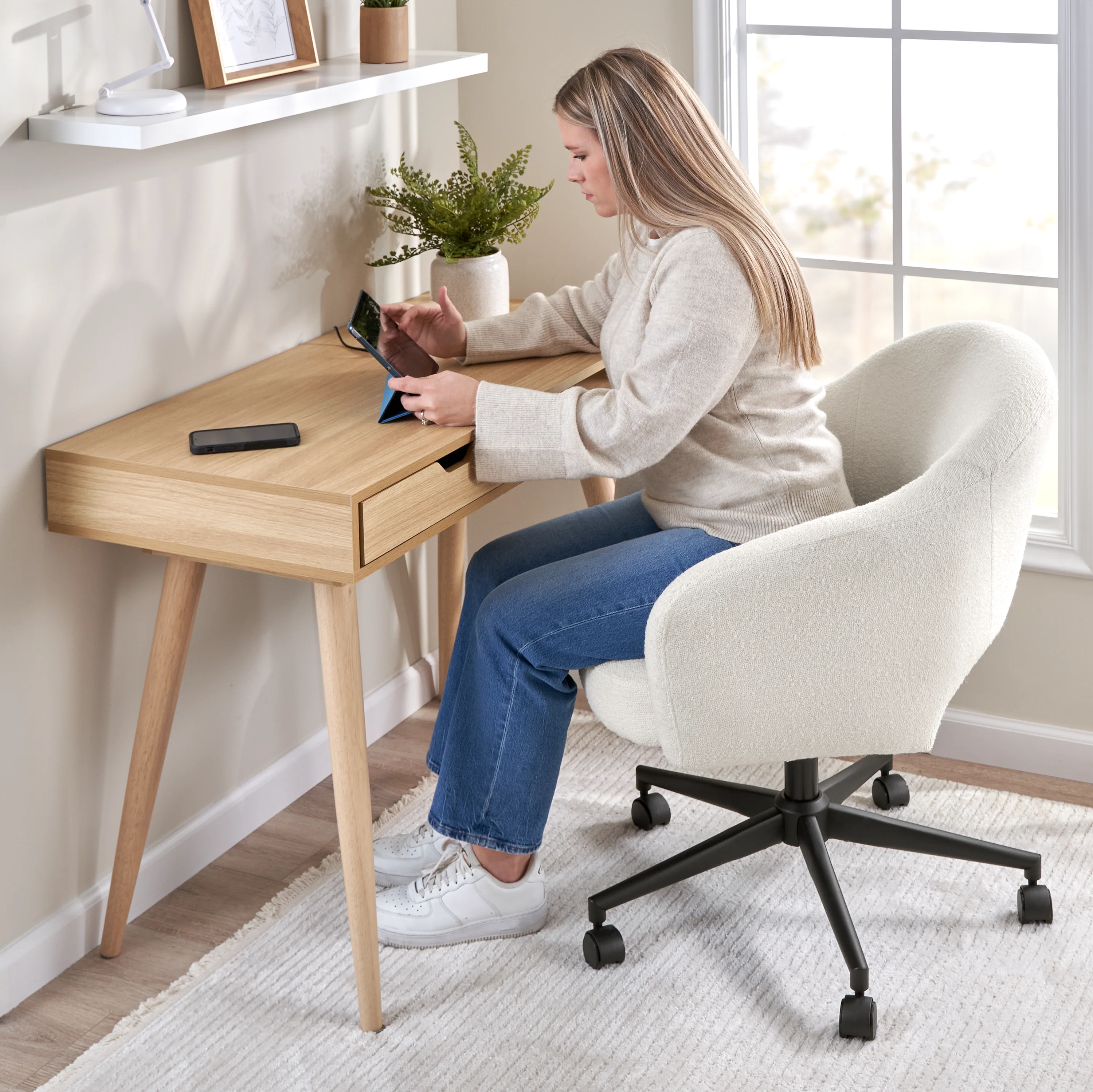 Nora 40W Small Writing Desk and Chair Set for Home Office