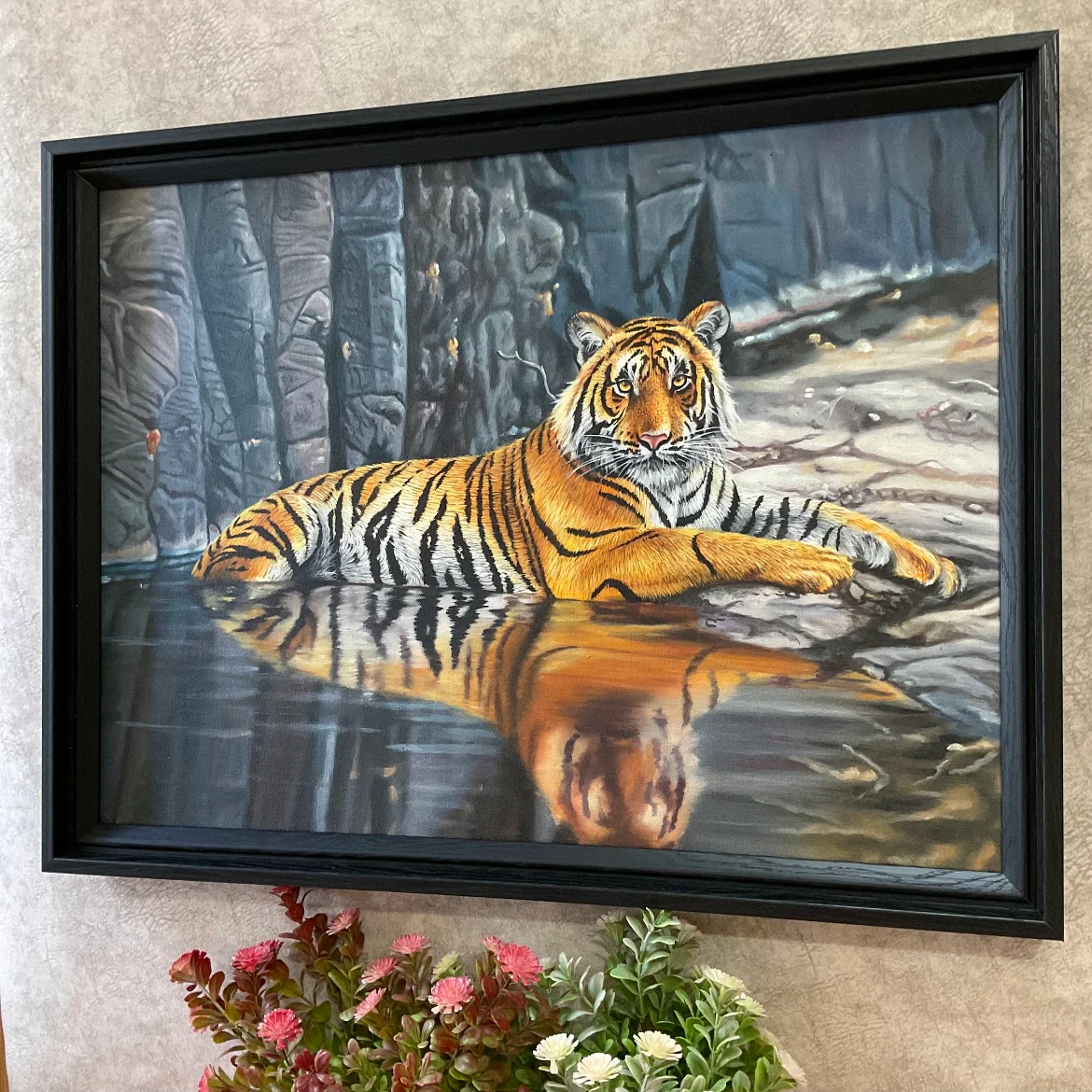 Tiger Handmade Oil Painting - Wildlife Wall Decor