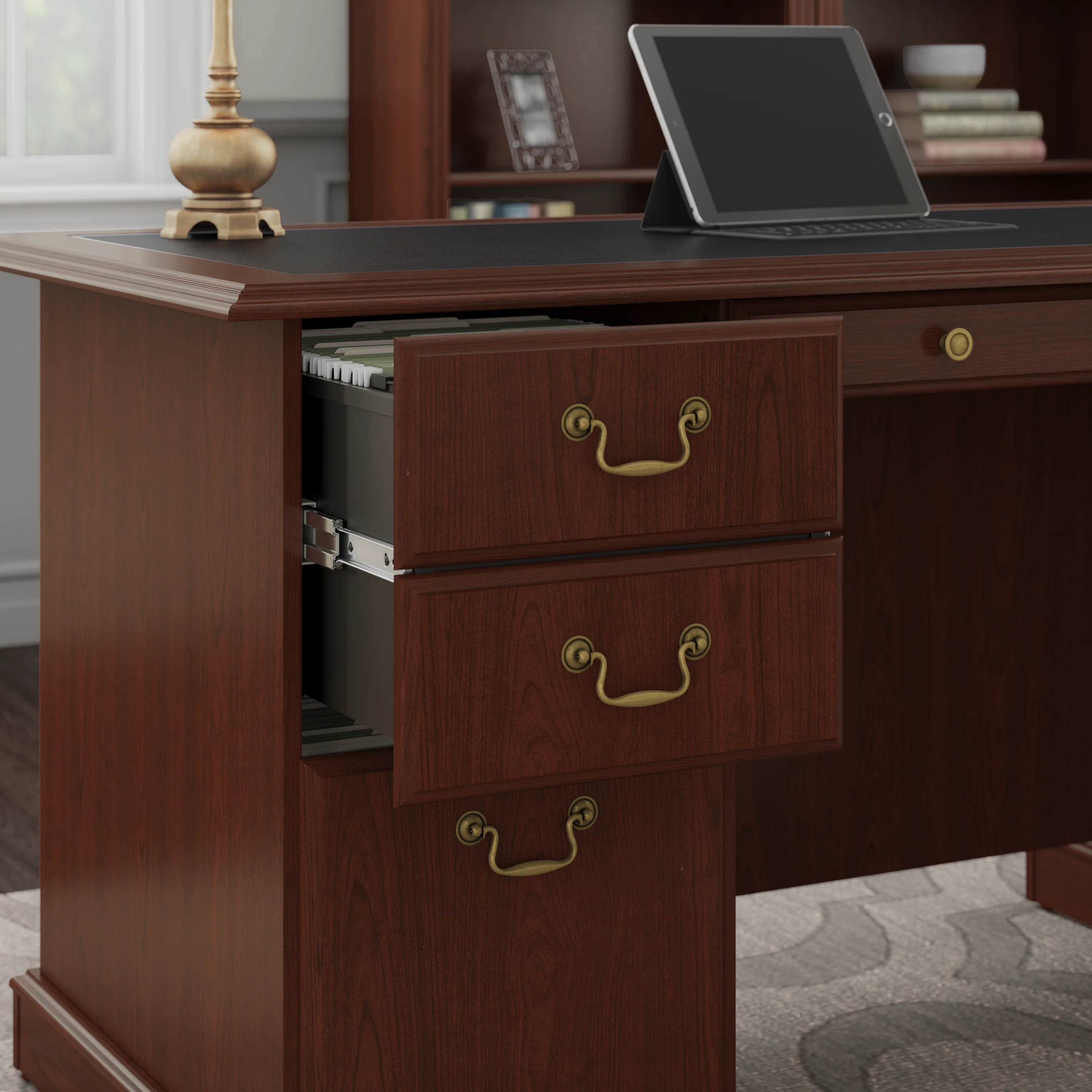 Saratoga Executive Desk and Bookcase Set