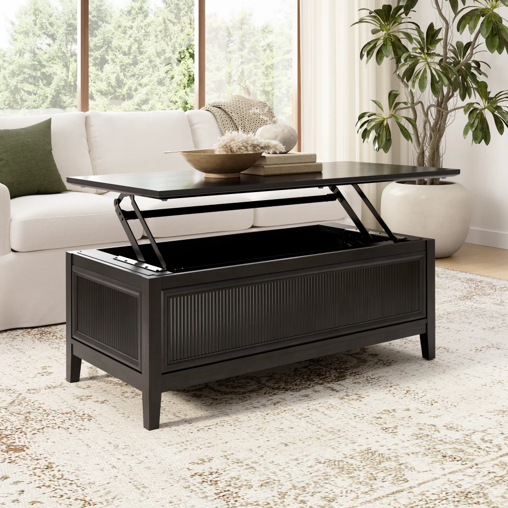 Bush Home Camille Fluted Lift Top Coffee Table and End Tables Set