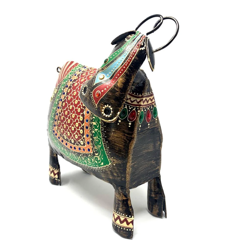 Handcrafted Decorative Metallic Cow