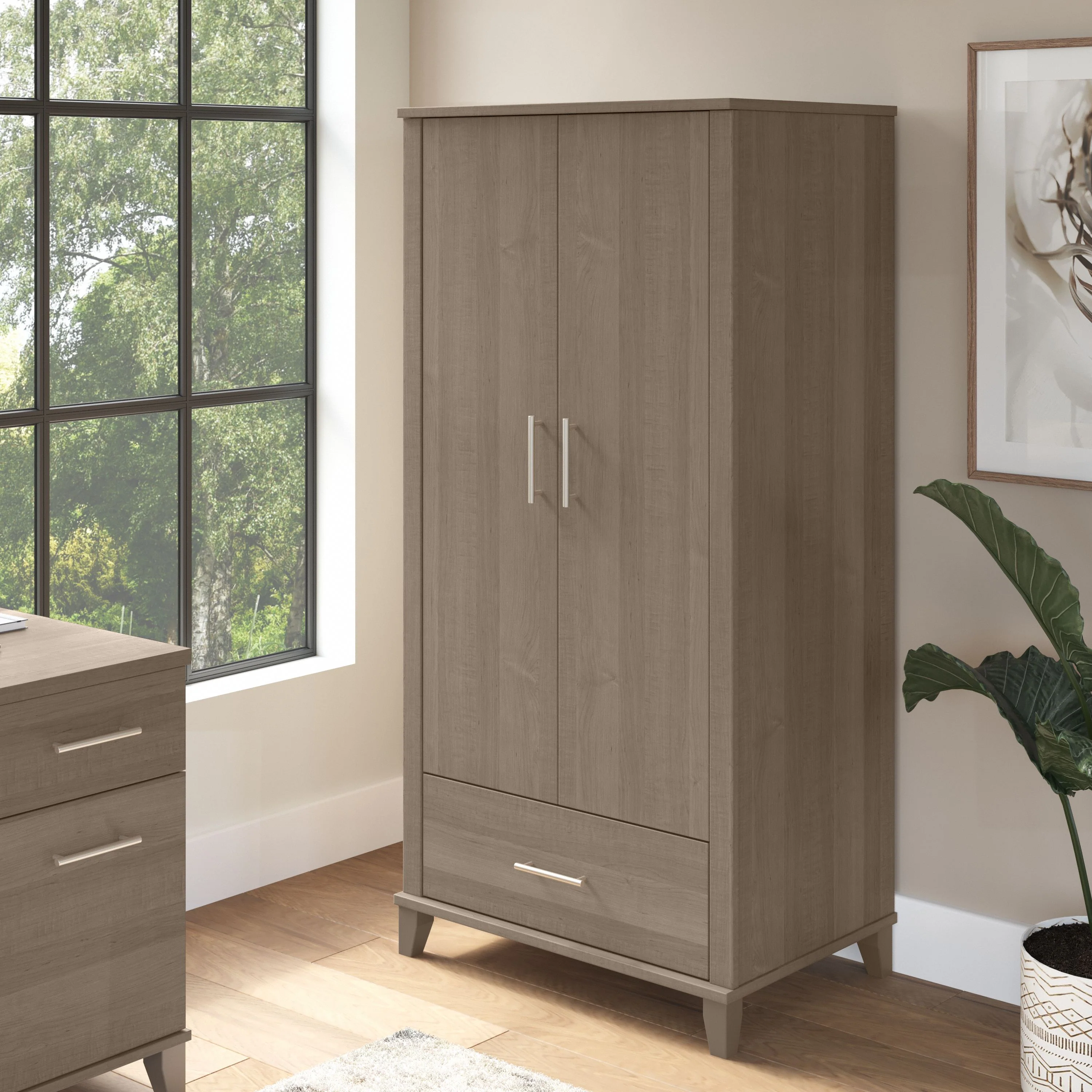 Somerset Tall Storage Cabinet with Doors and Drawer