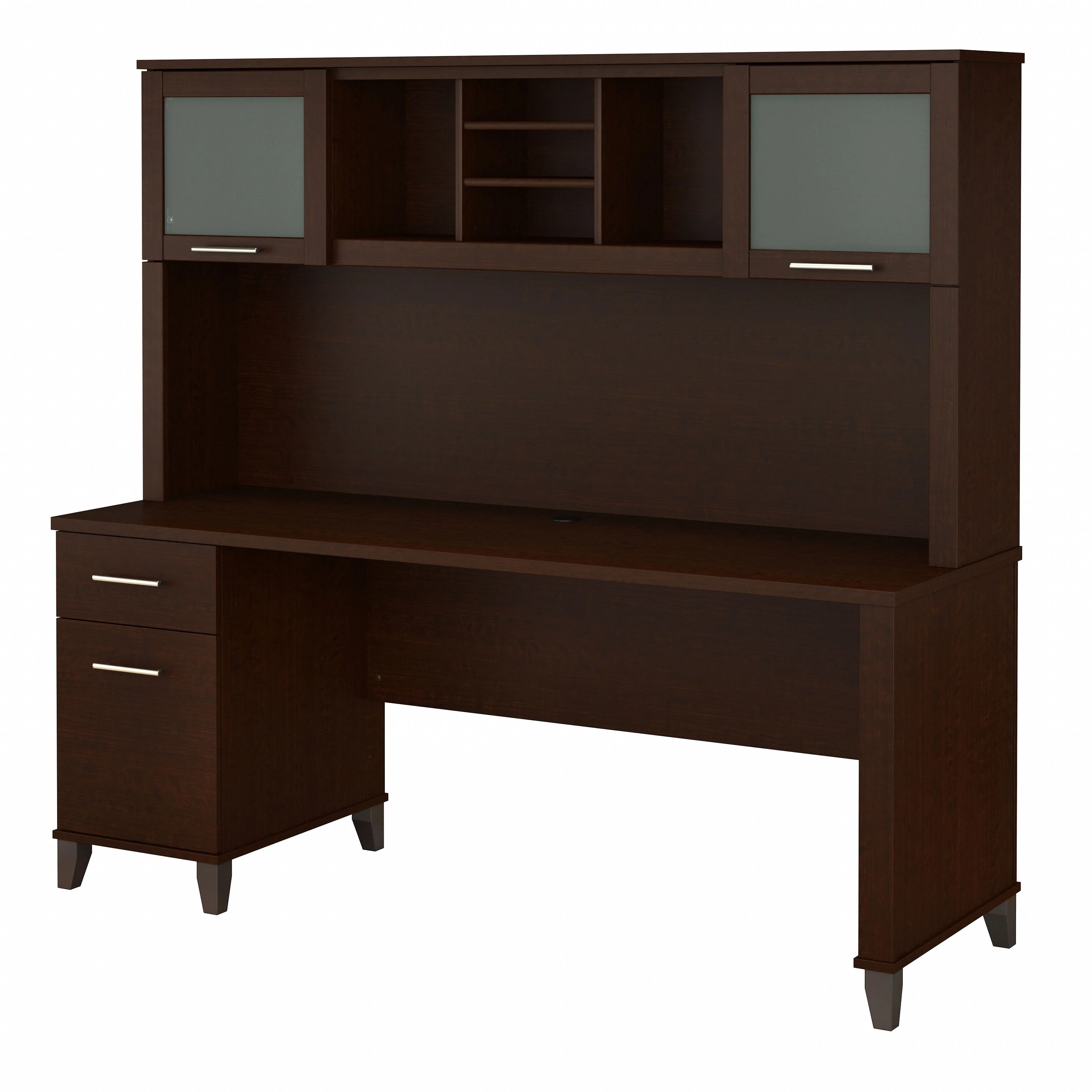 Somerset 72W Office Desk with Drawers and Hutch