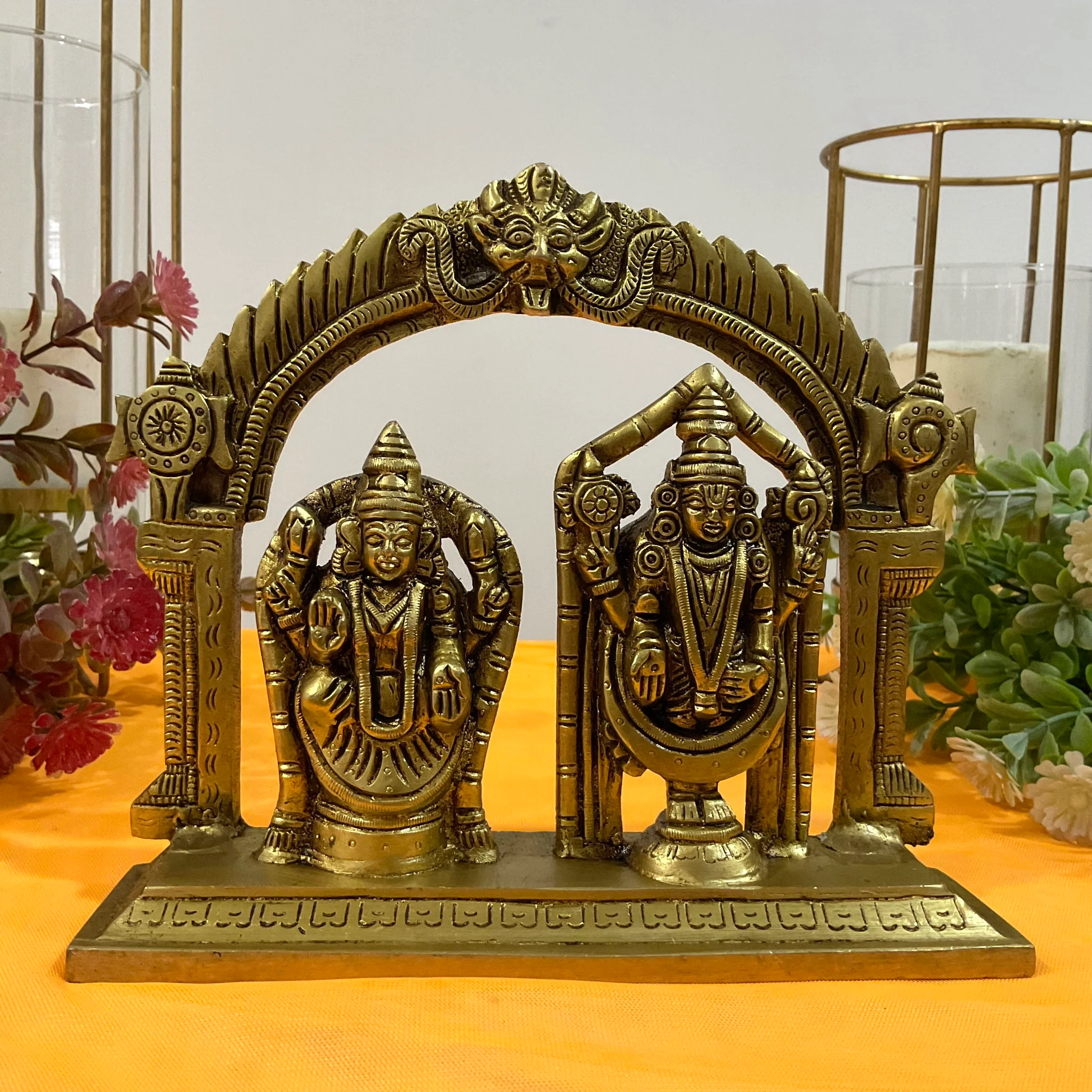 Lord Balaji Padmavati Brass Idol -  Tirupati Statue - Decorative Murti Home Decor
