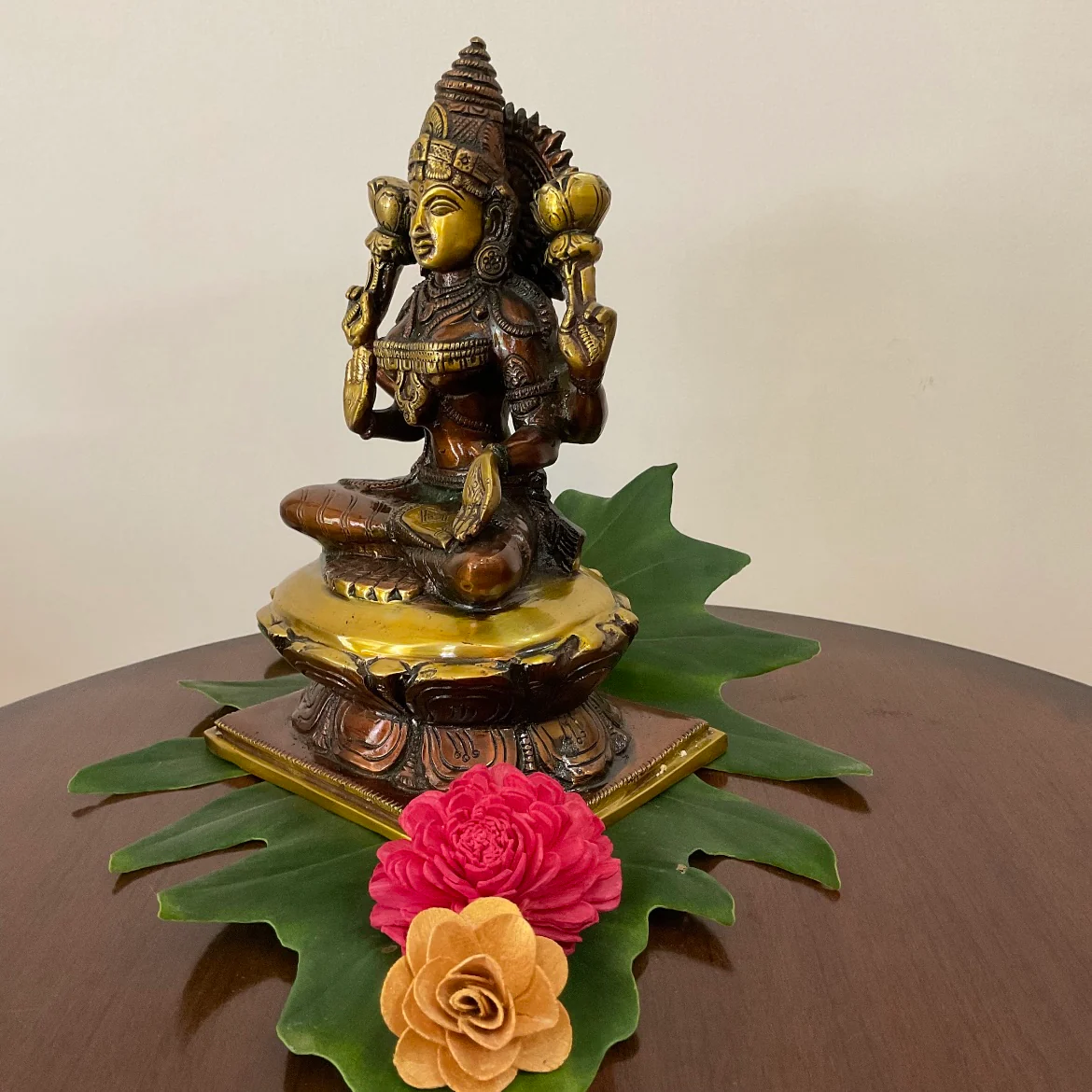 Goddess Laxmi Brass Idol - Decorative Figurine