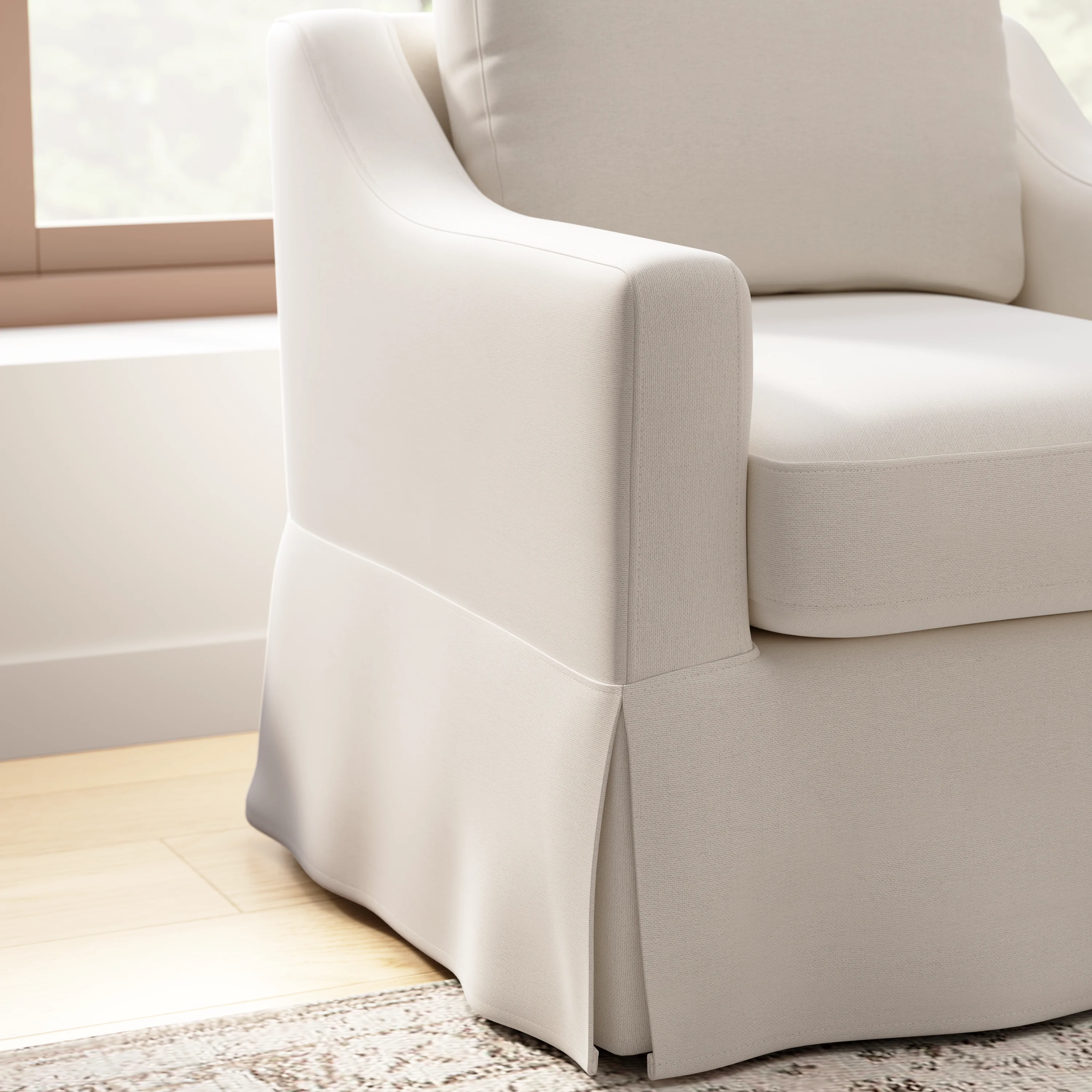 Bush Home Harper Swivel Accent Chair with Slipcover