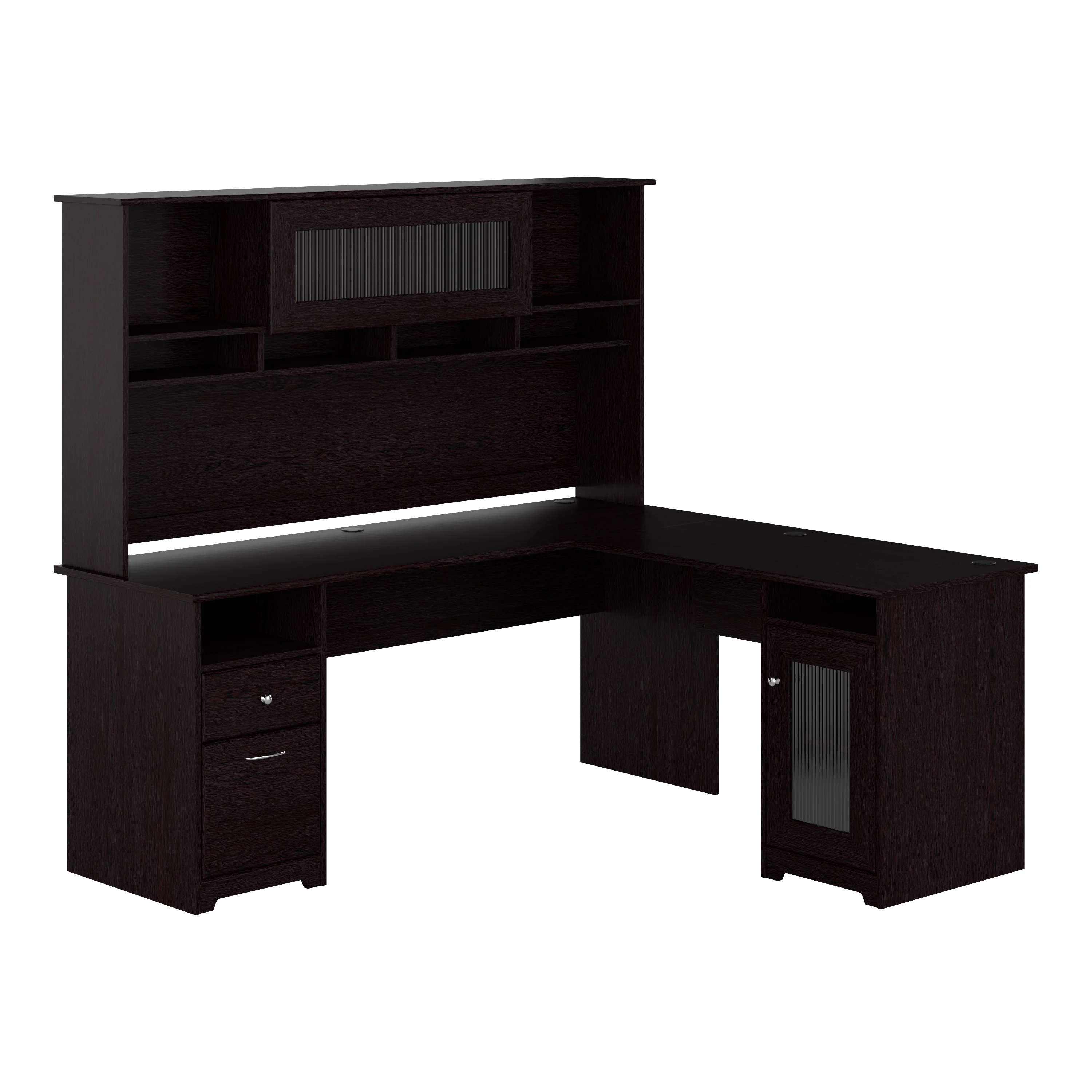 Cabot 72W L Shaped Computer Desk with Hutch and Storage