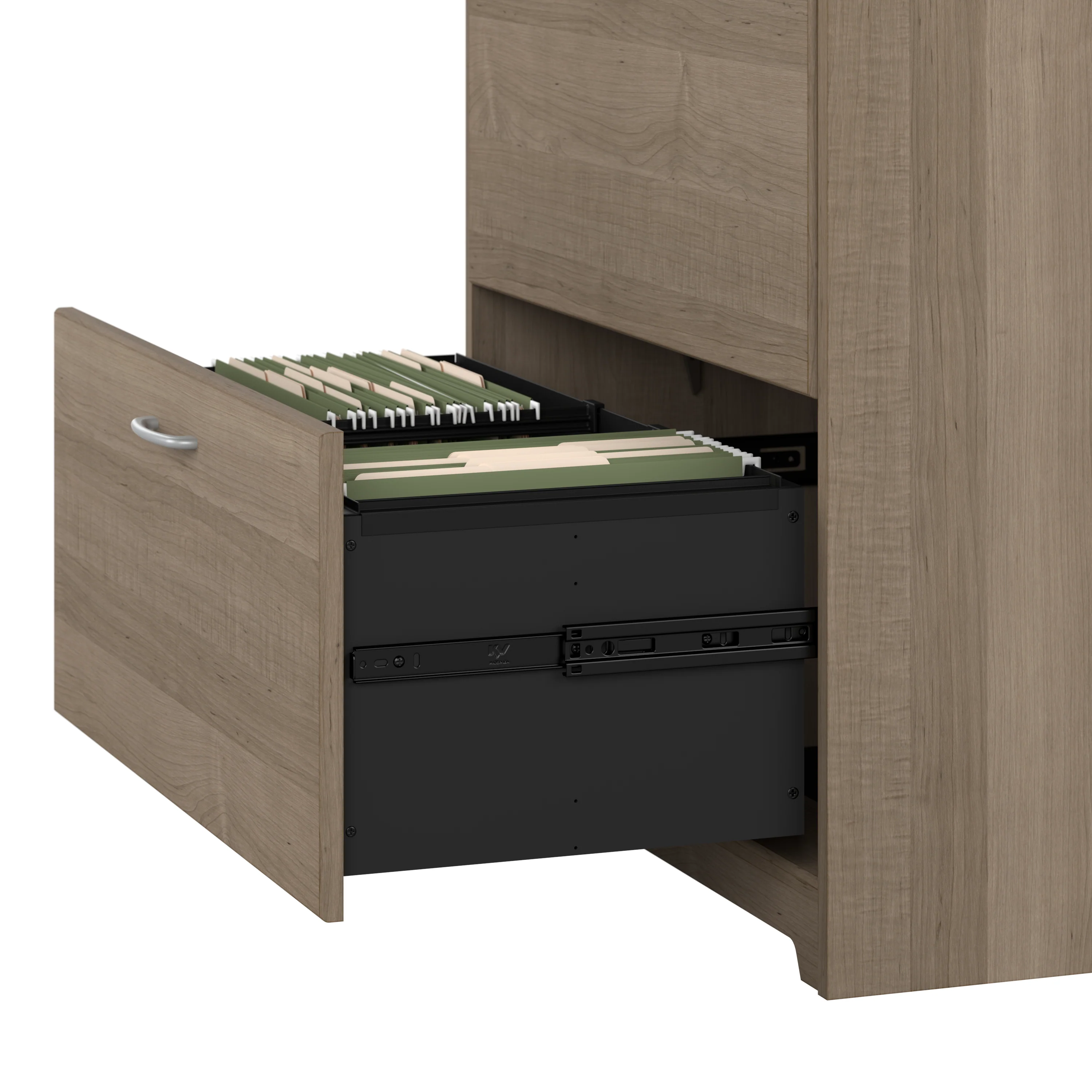 Cabot 60W L Shaped Computer Desk with Hutch, File Cabinet and Bookcase