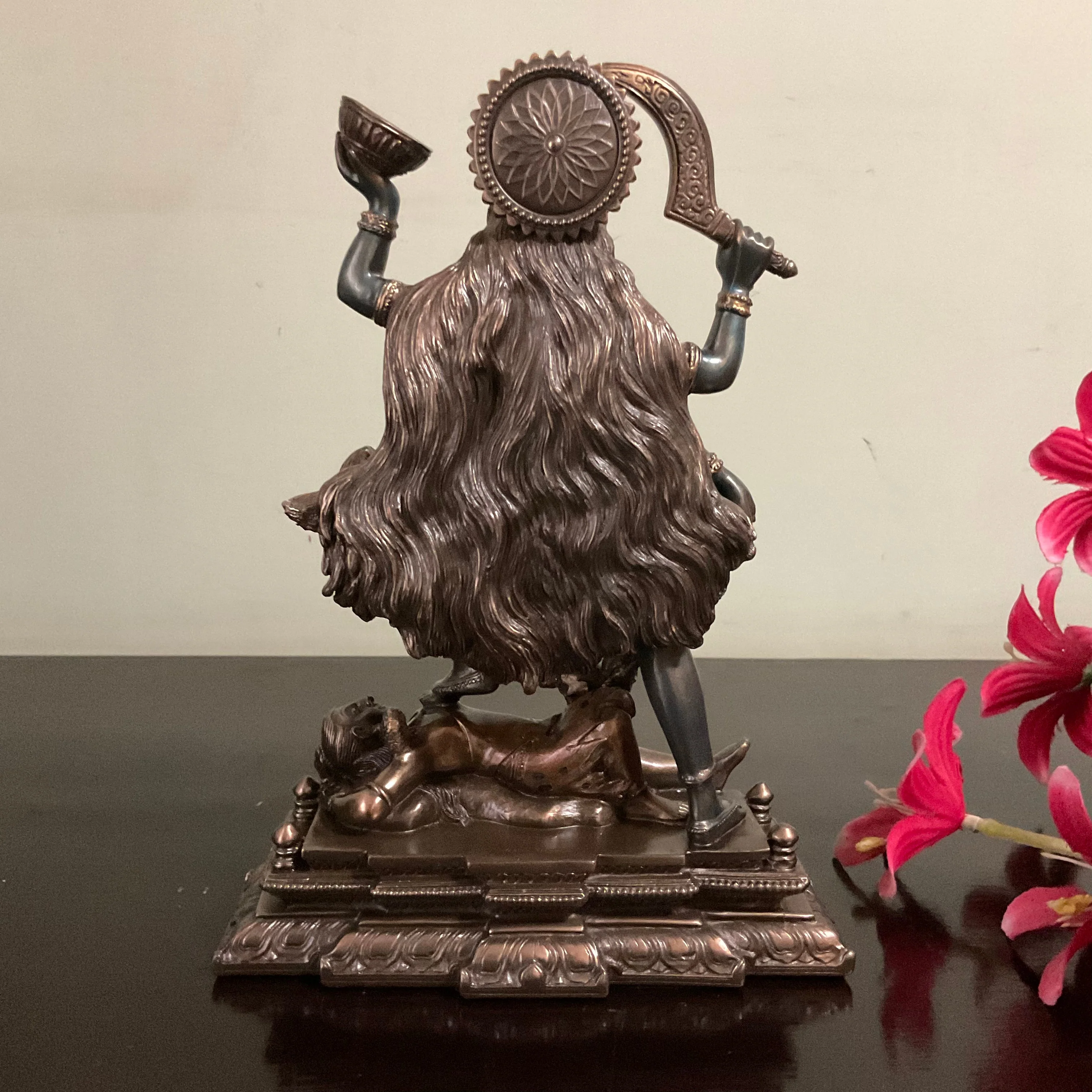 Goddess Kali Ma Bronze Finish - Bonded Bronze & Resin Idol -  Hindu God Statue - Decorative Murti