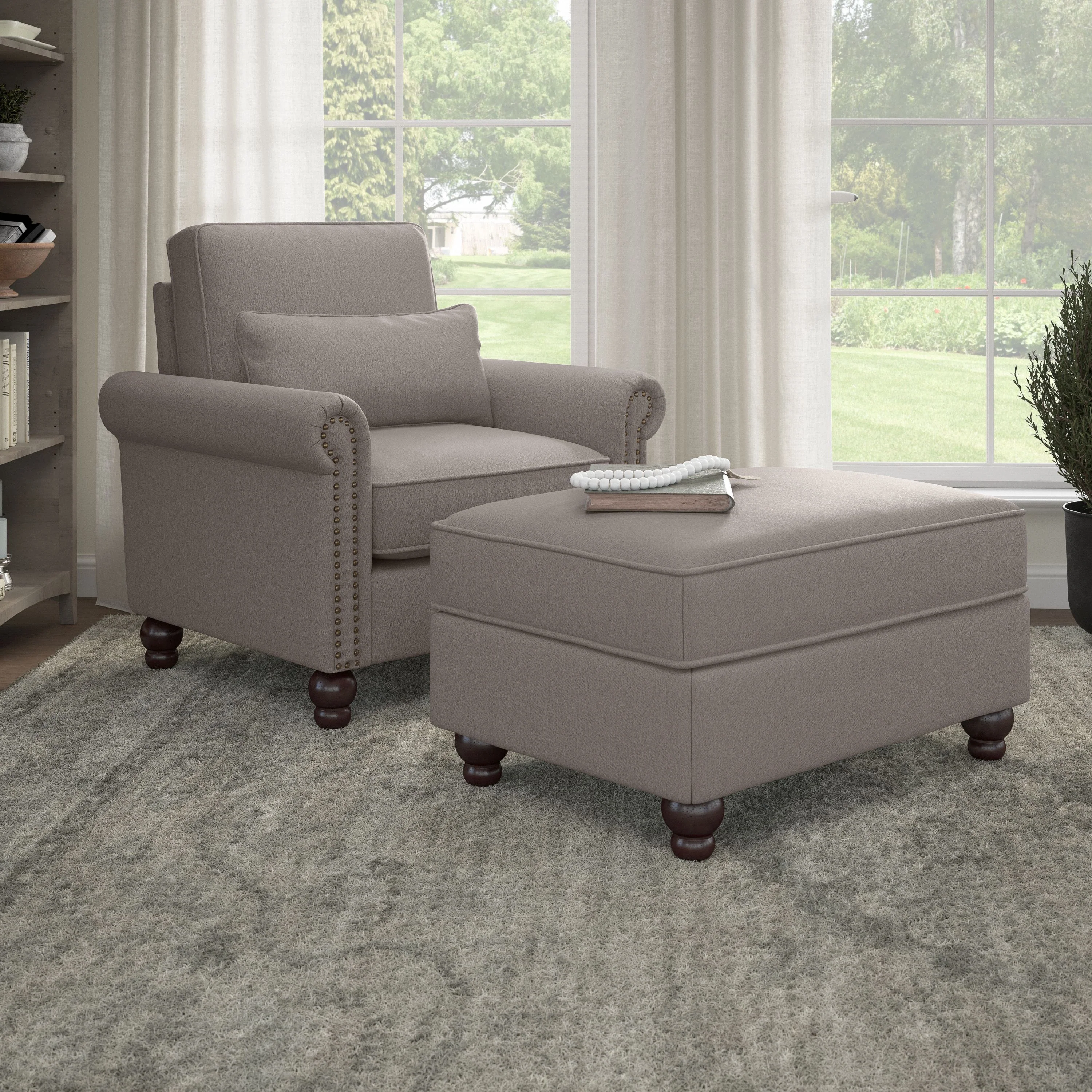 Coventry Accent Chair with Ottoman Set