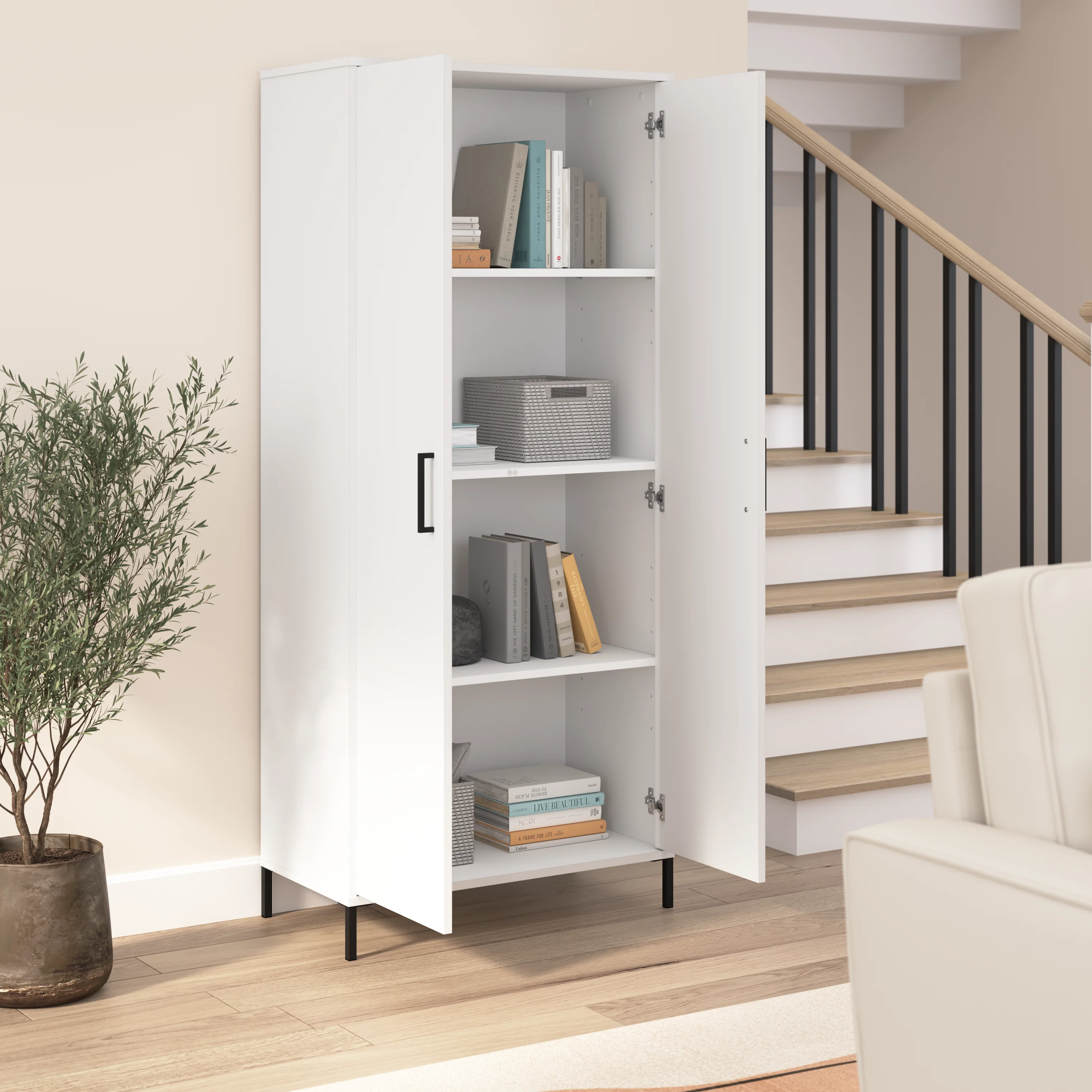 Essence Tall Storage Cabinet with Doors