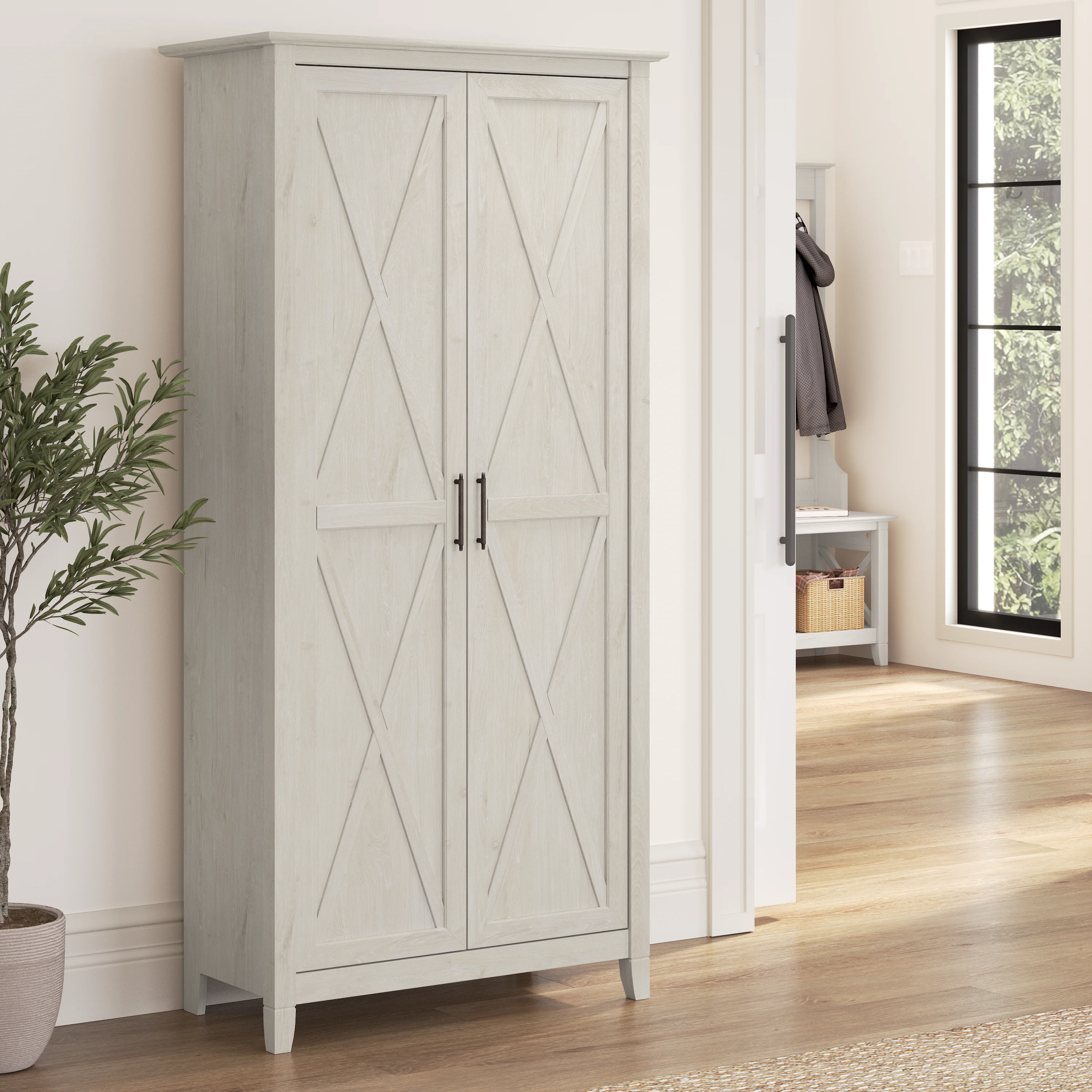 Key West Tall Storage Cabinet with Doors and Shelves
