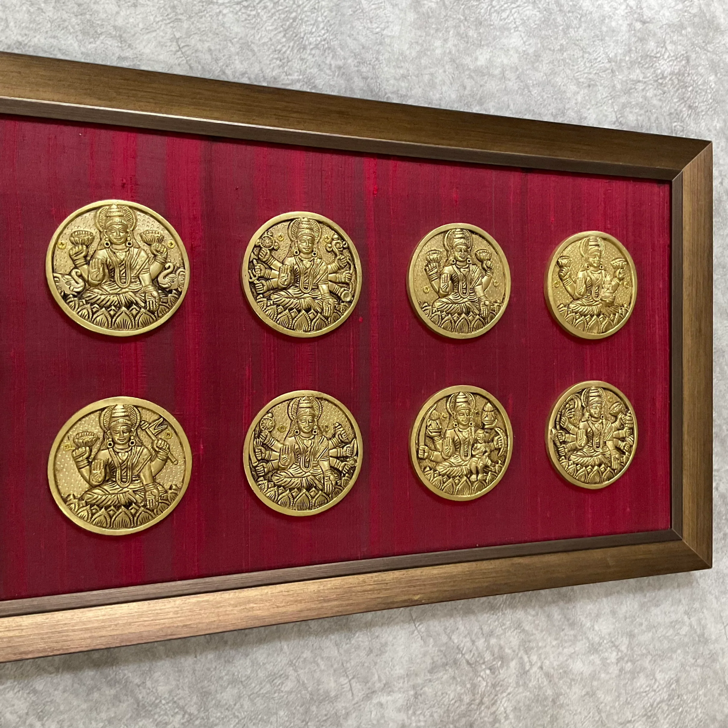 Ashtalakshmi Brass Divine Wall Hanging With Frame