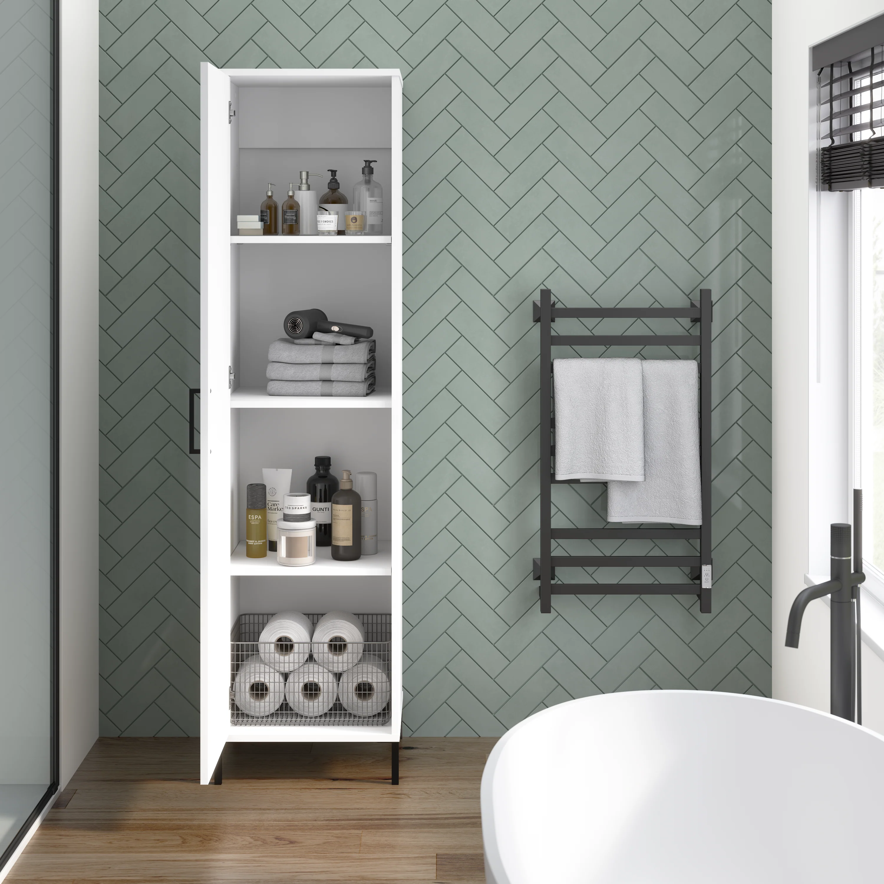 Essence Narrow Bathroom Storage Cabinet