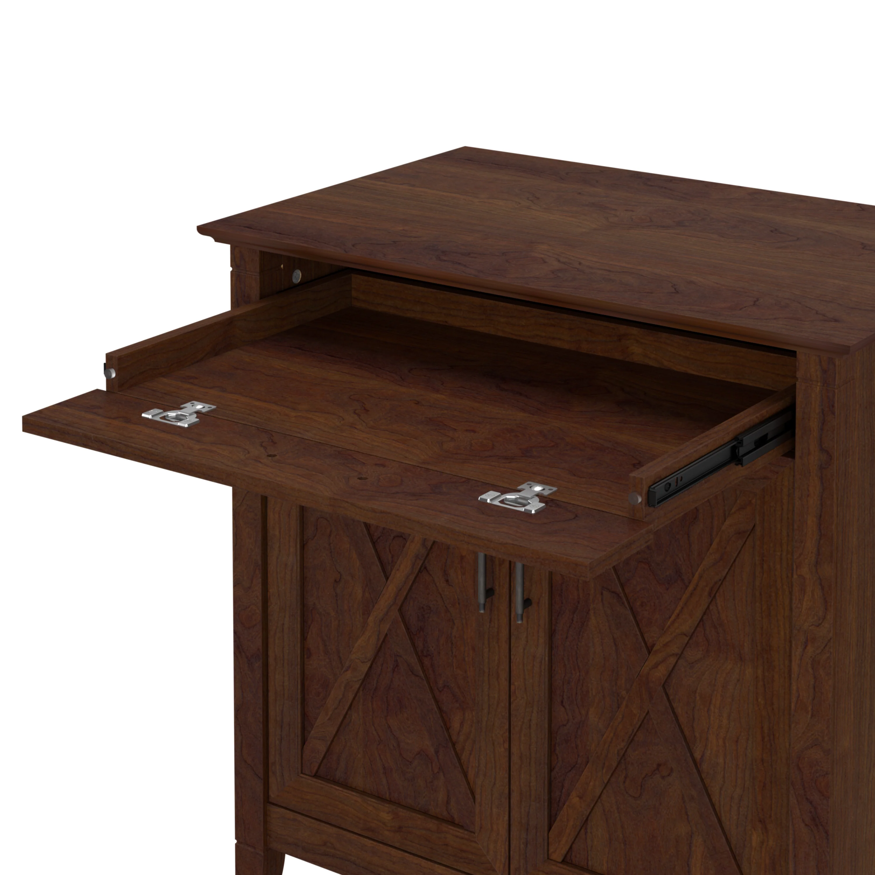 Key West Secretary Desk with Keyboard Tray and Storage Cabinet