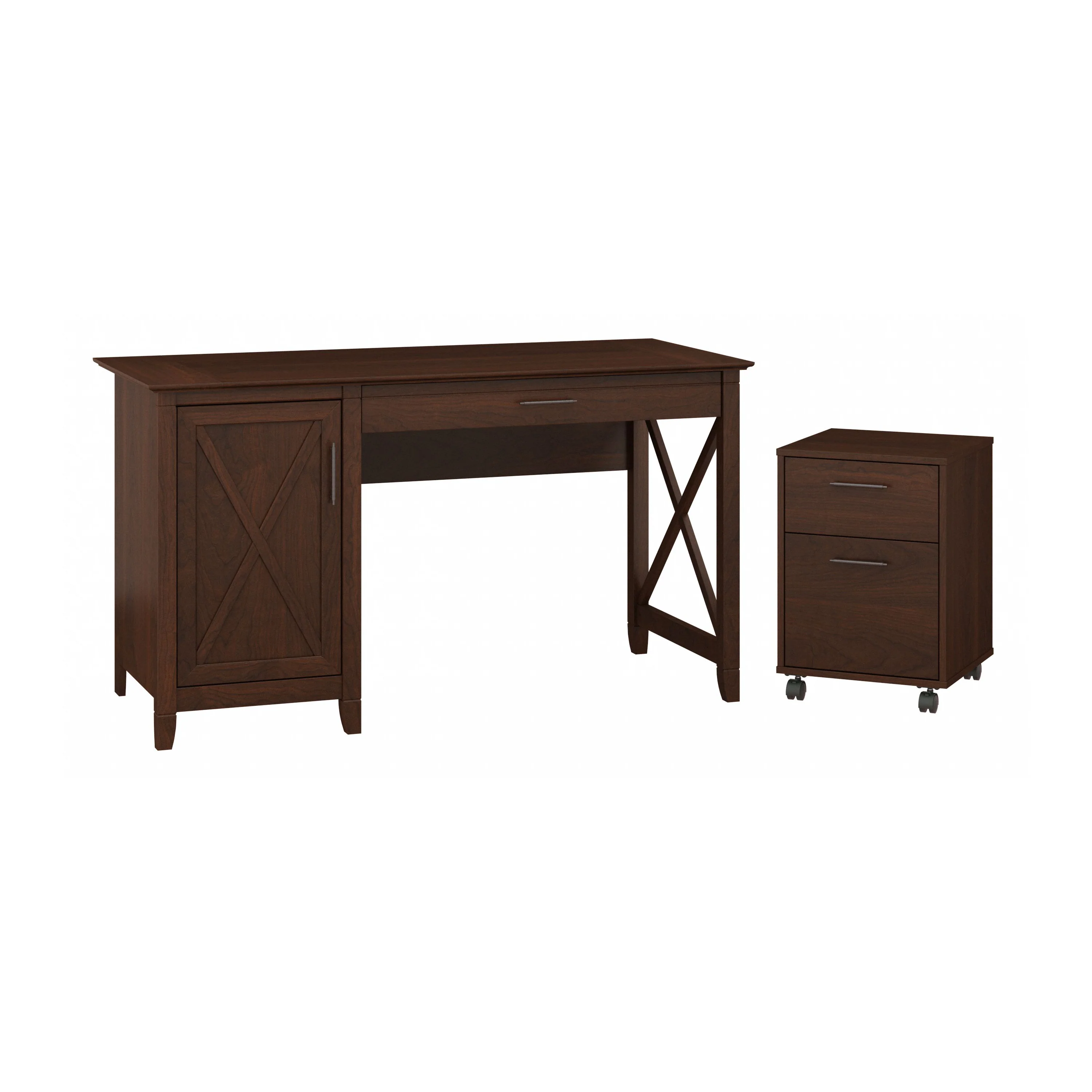 54W Computer Desk with Storage and 2 Drawer Mobile File Cabinet