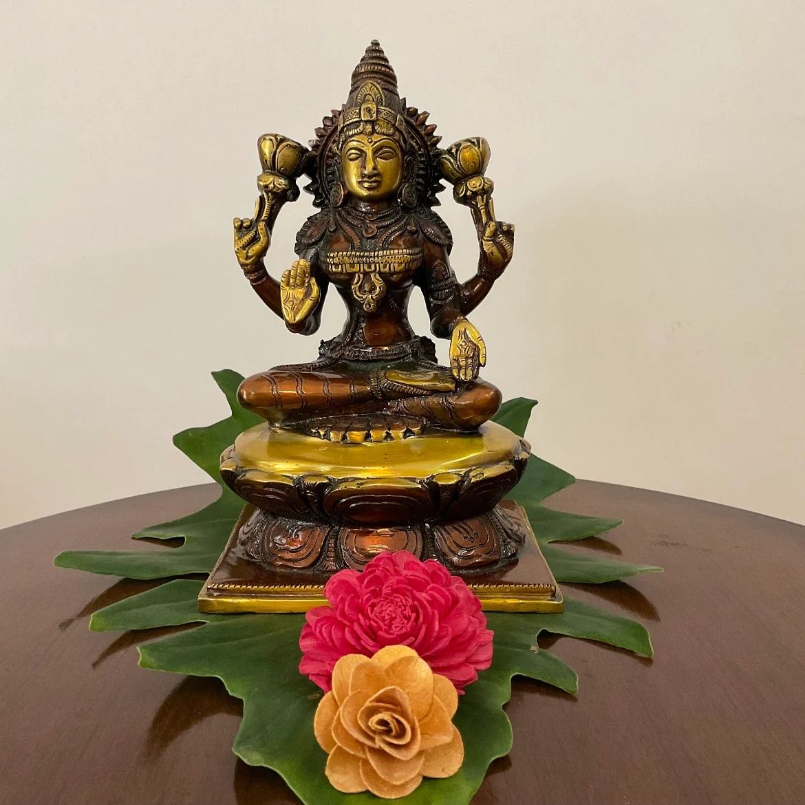 Goddess Laxmi Brass Idol - Decorative Figurine