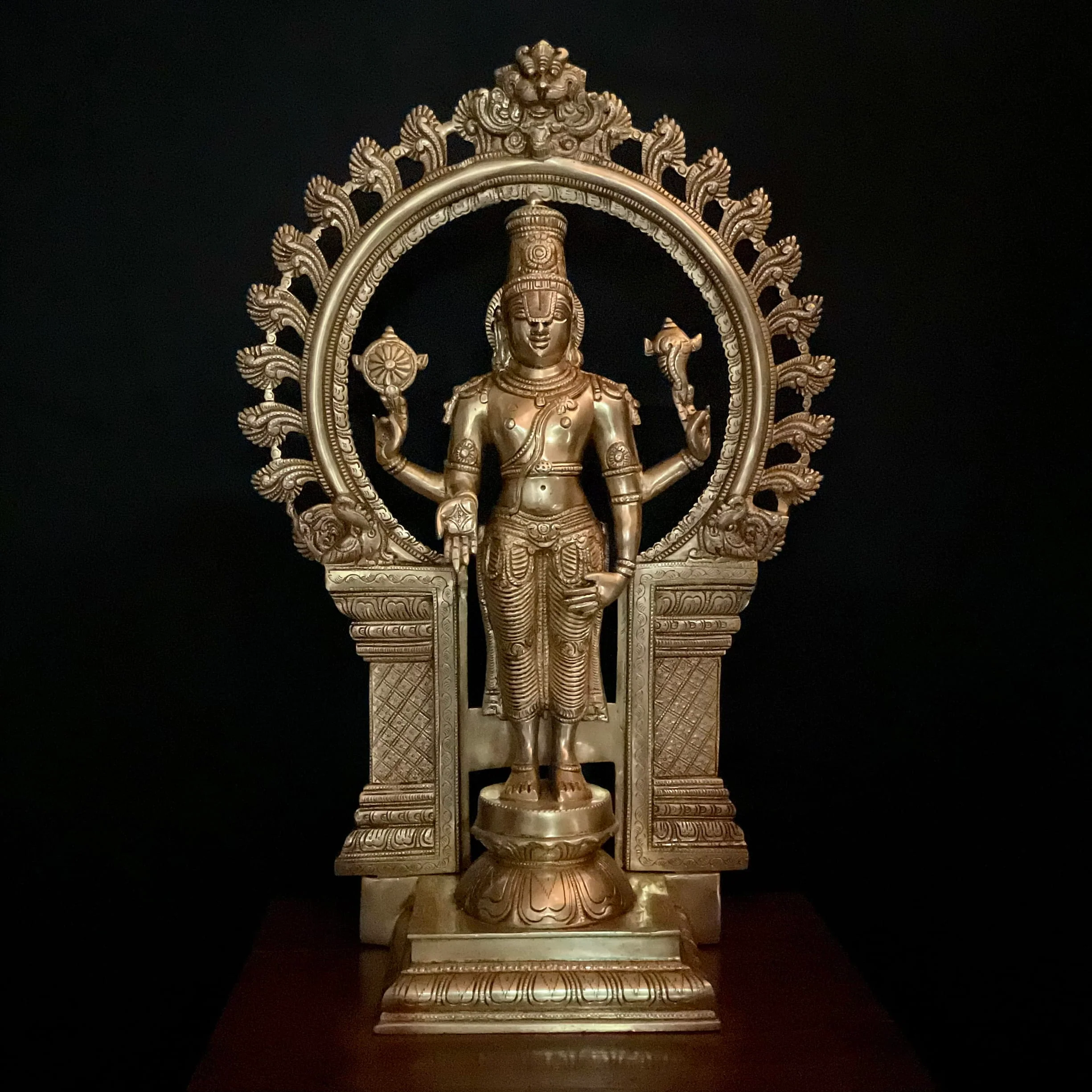 22 inches Lord Balaji Brass Idol -  Tirupati Statue - Decorative Murti Home Decor