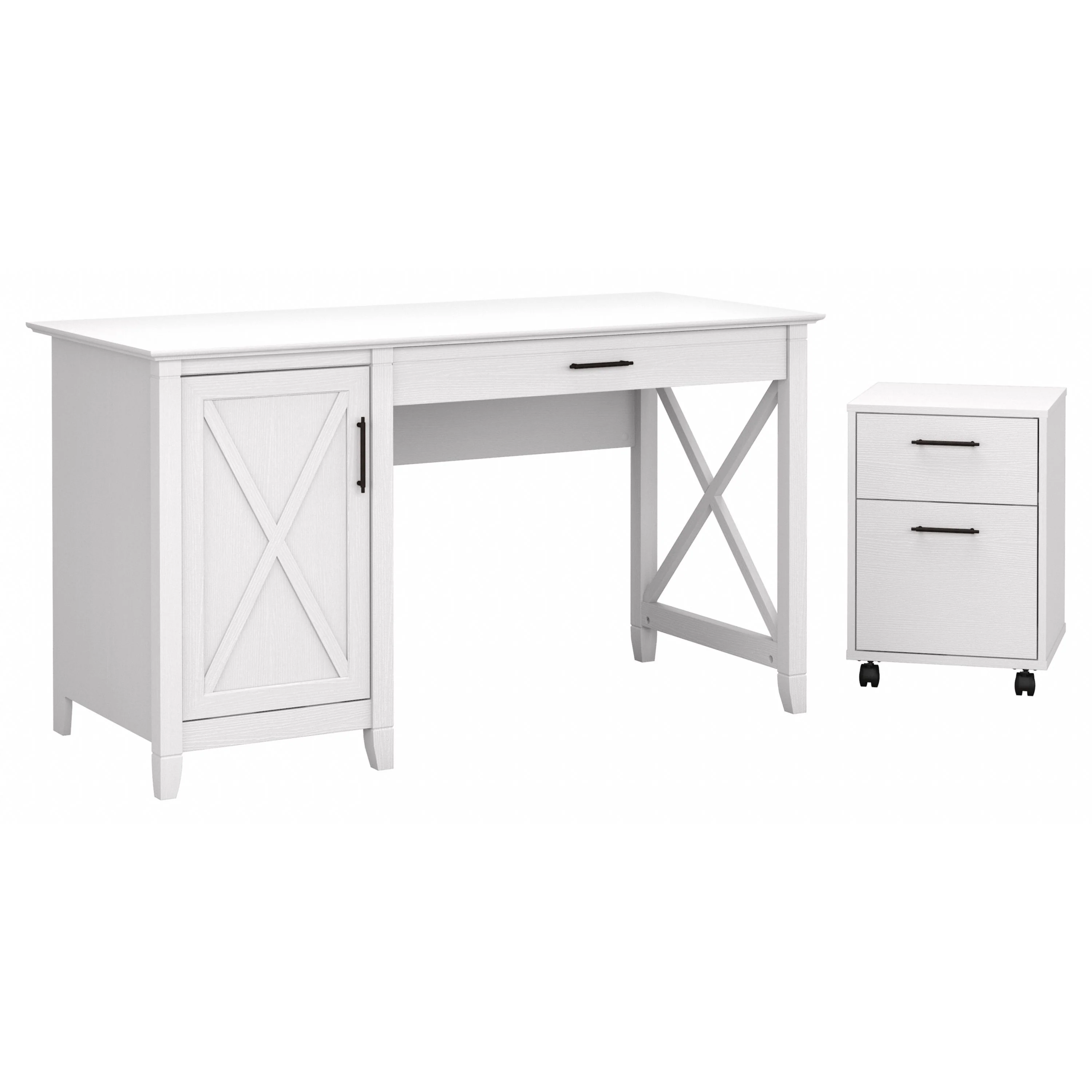 54W Computer Desk with Storage and 2 Drawer Mobile File Cabinet