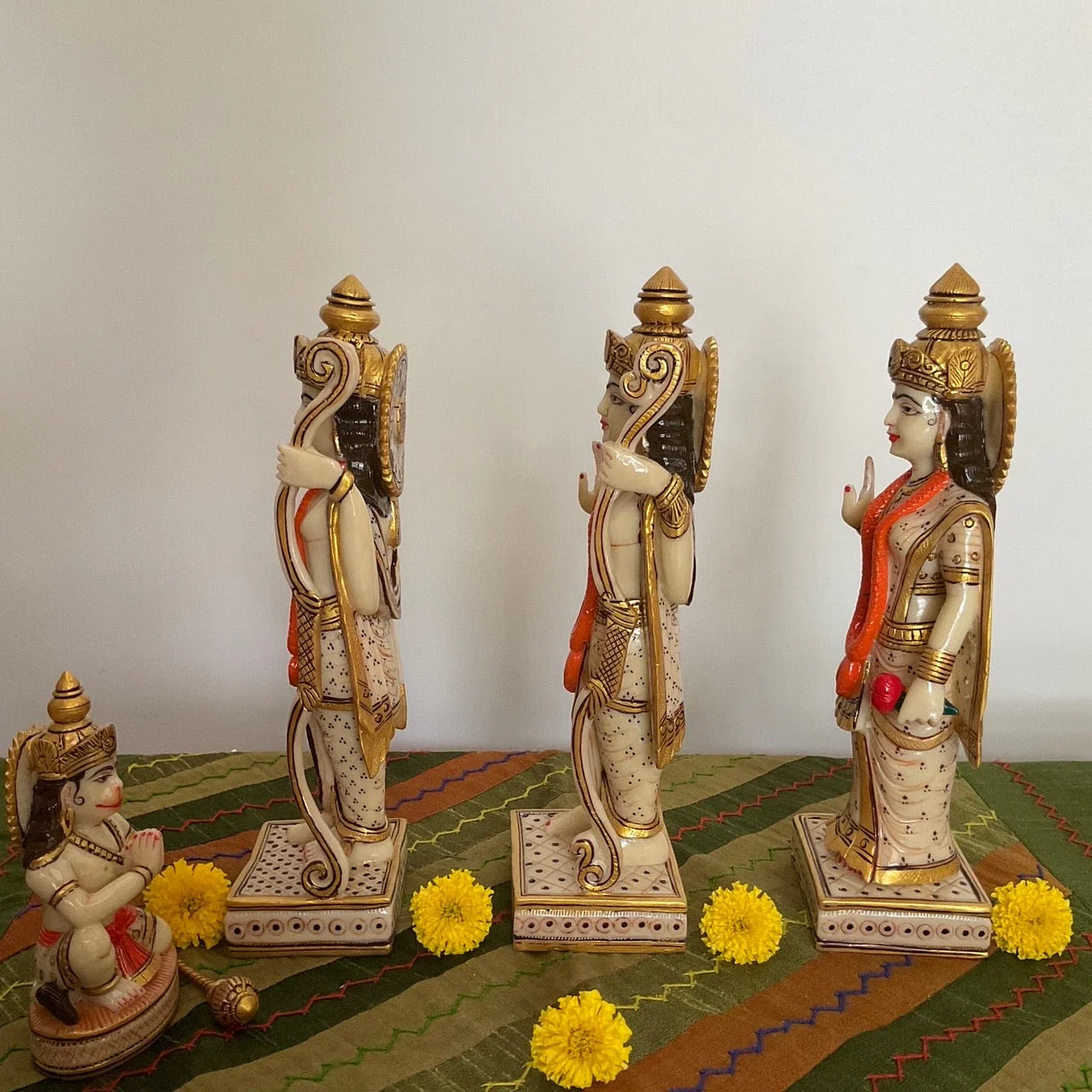 Ram Darbar Marble Dust Idol - Decorative Home Decor Figurine