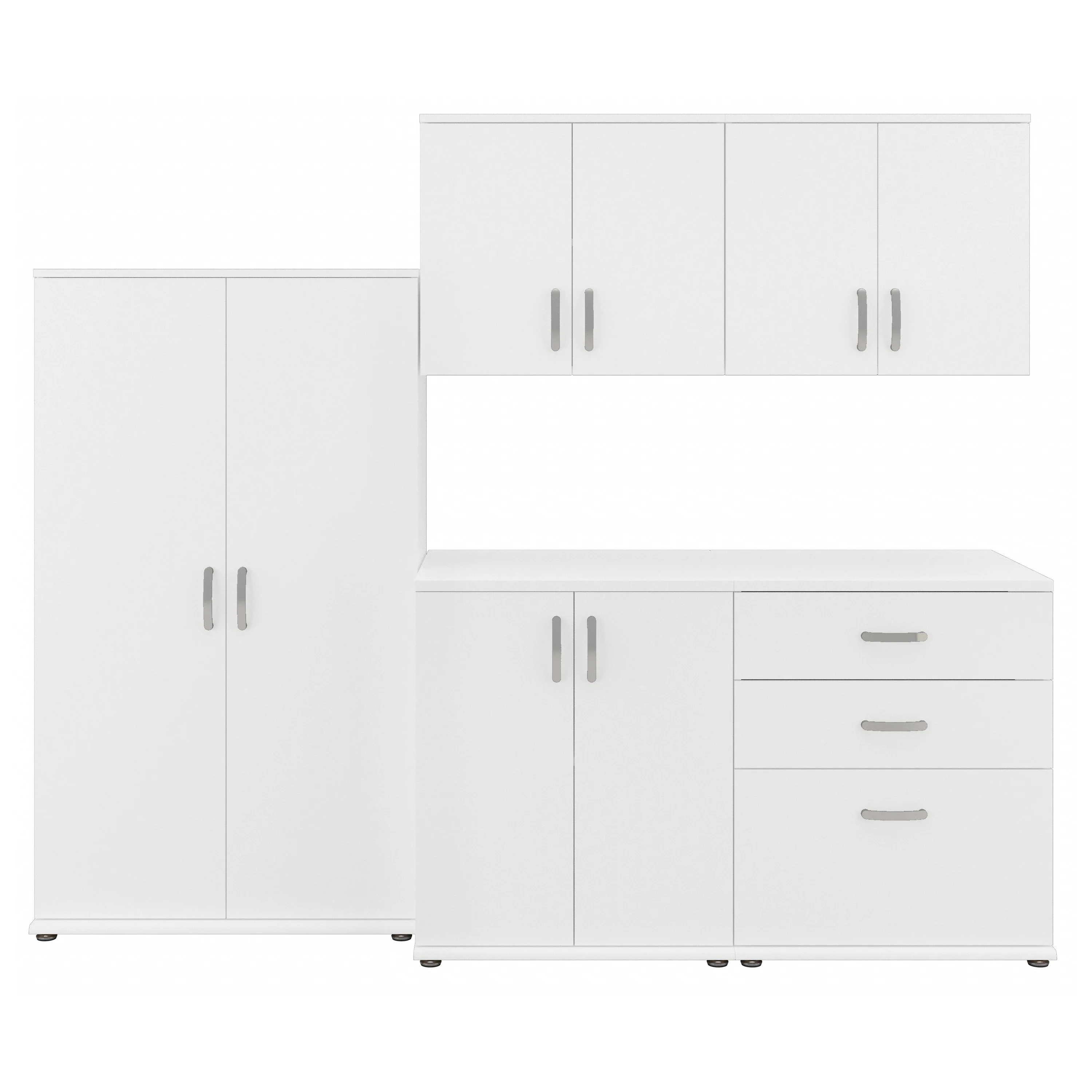 Universal 5 Piece Modular Closet Storage Set with Floor and Wall Cabinets