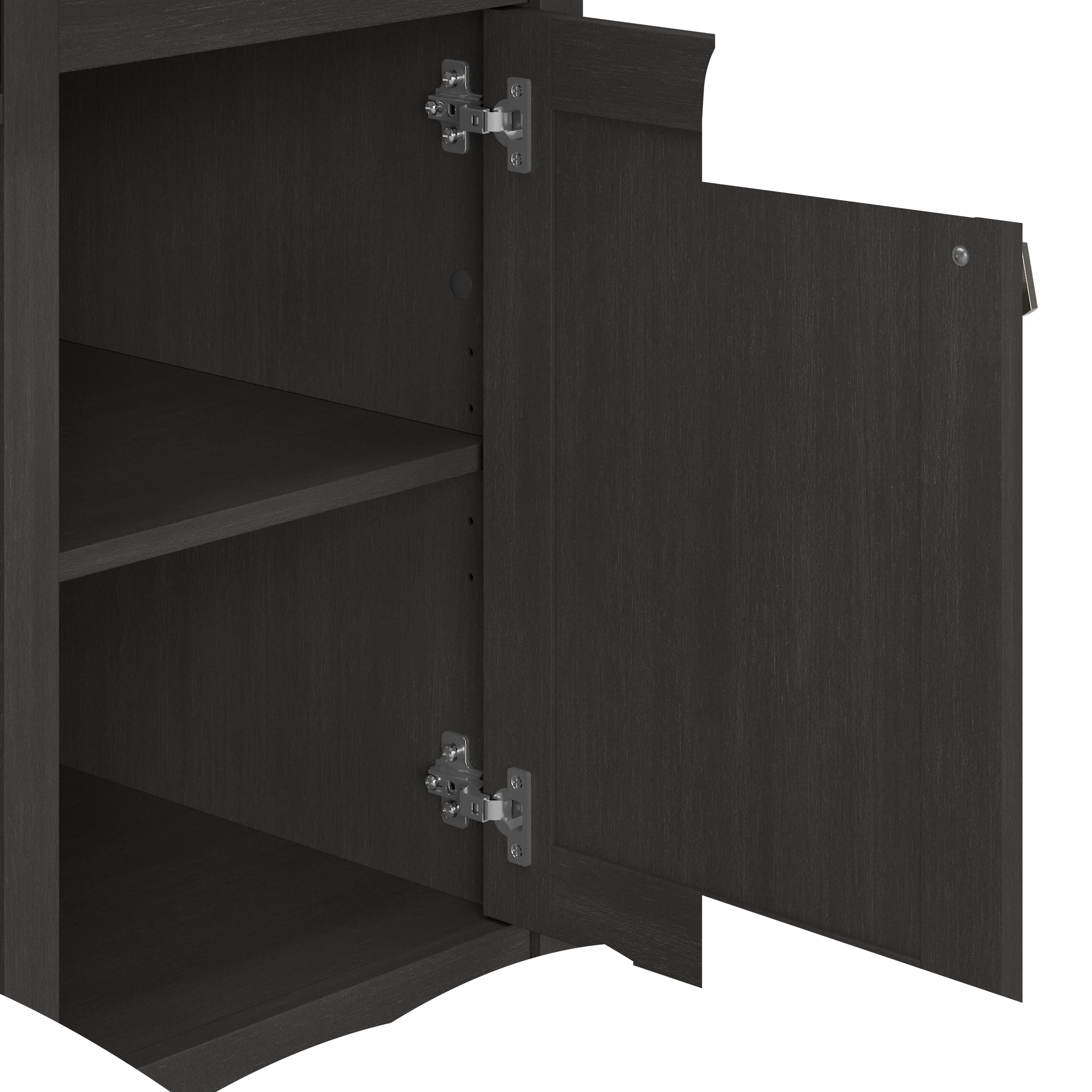 Salinas 55W Corner Desk with Lateral File Cabinet and 5 Shelf Bookcase