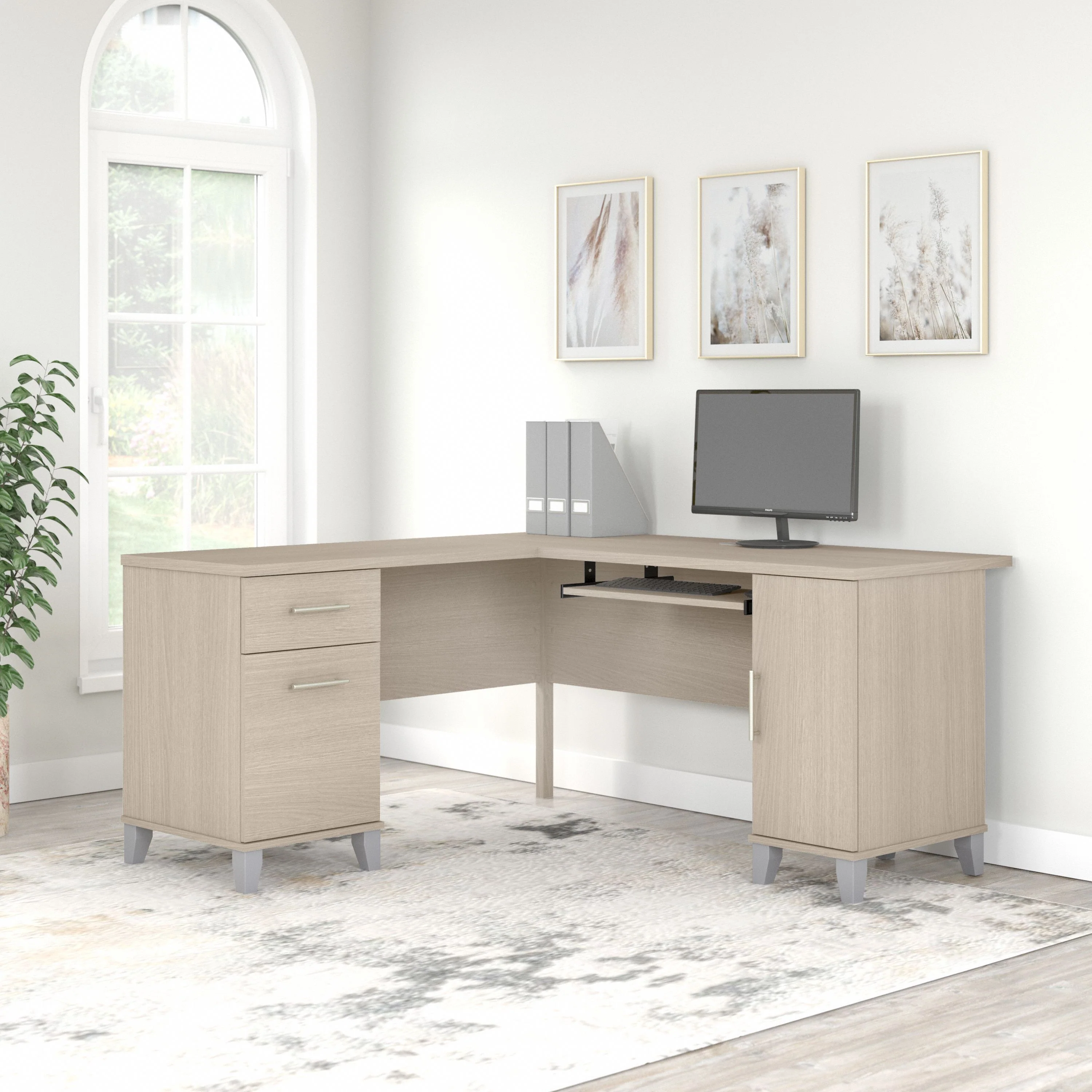 Somerset 60W L Shaped Desk with Storage
