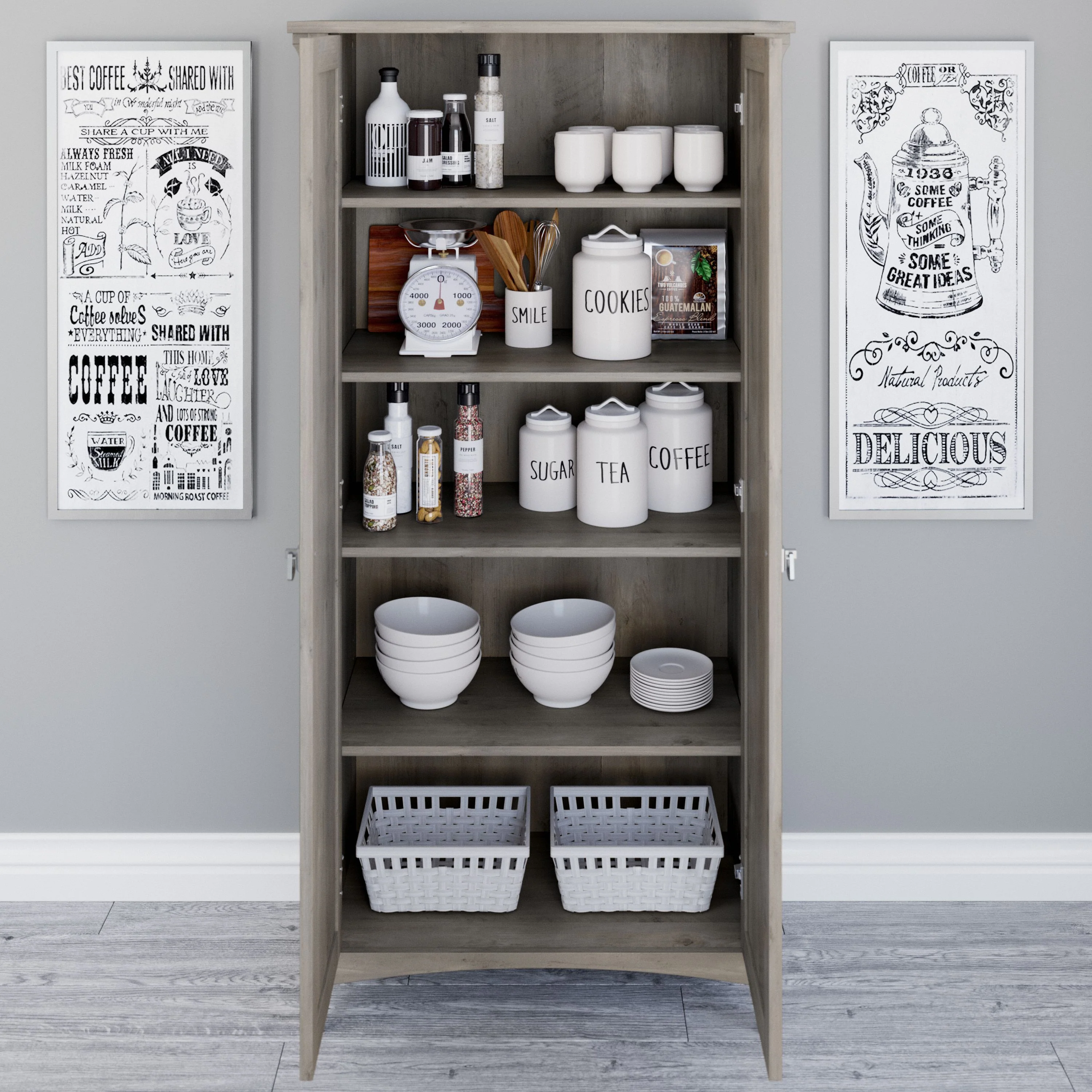 Salinas Kitchen Pantry Cabinet with Doors