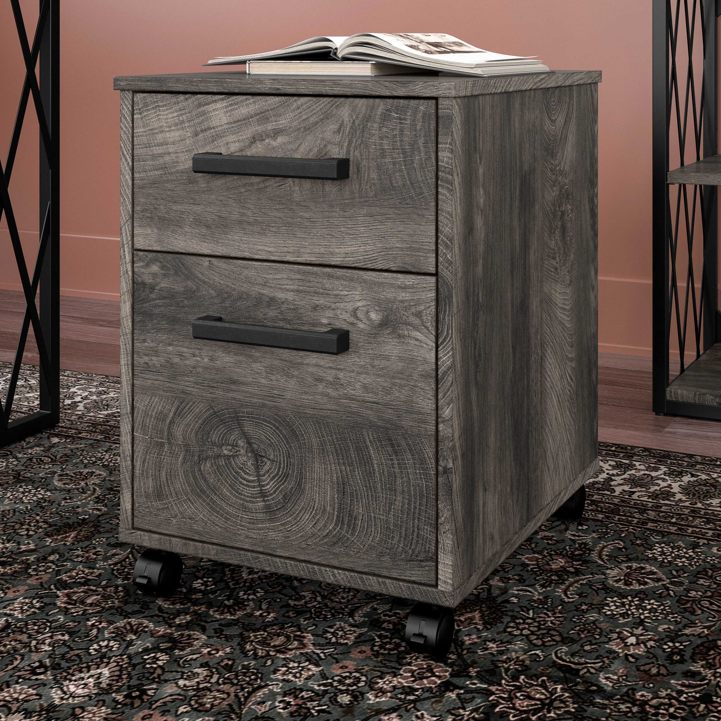 City Park 2 Drawer Mobile File Cabinet