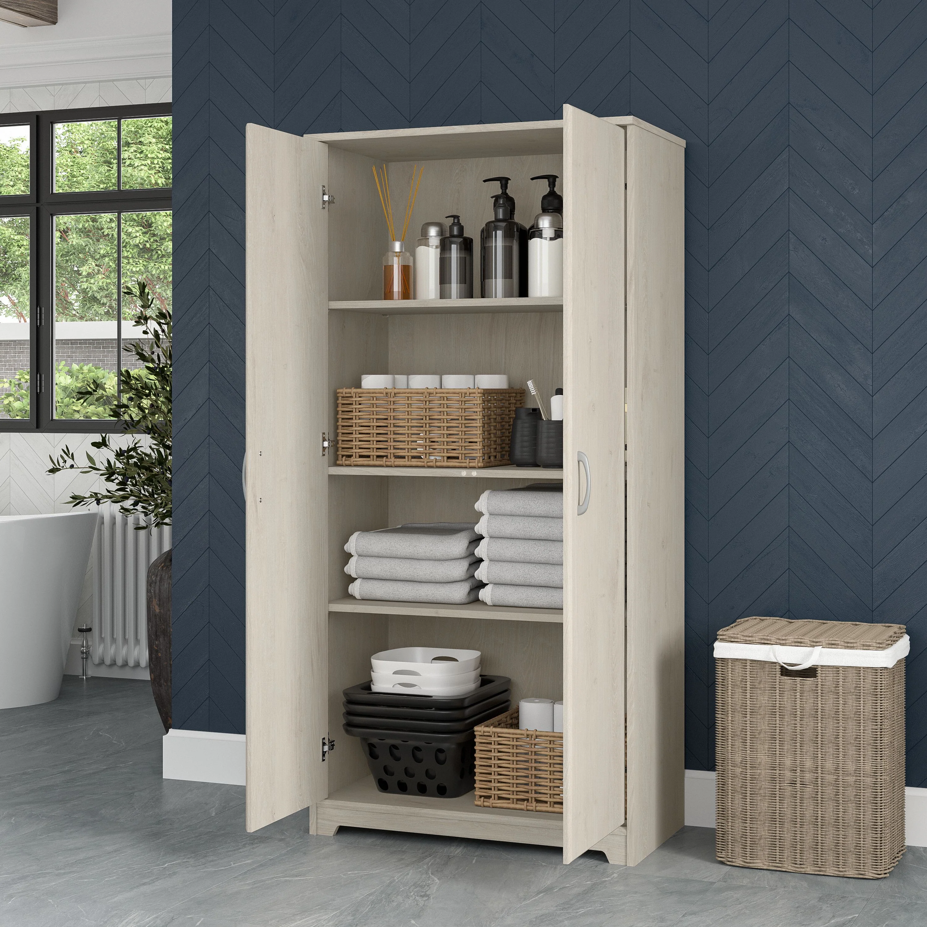 Cabot Tall Storage Cabinet with Doors