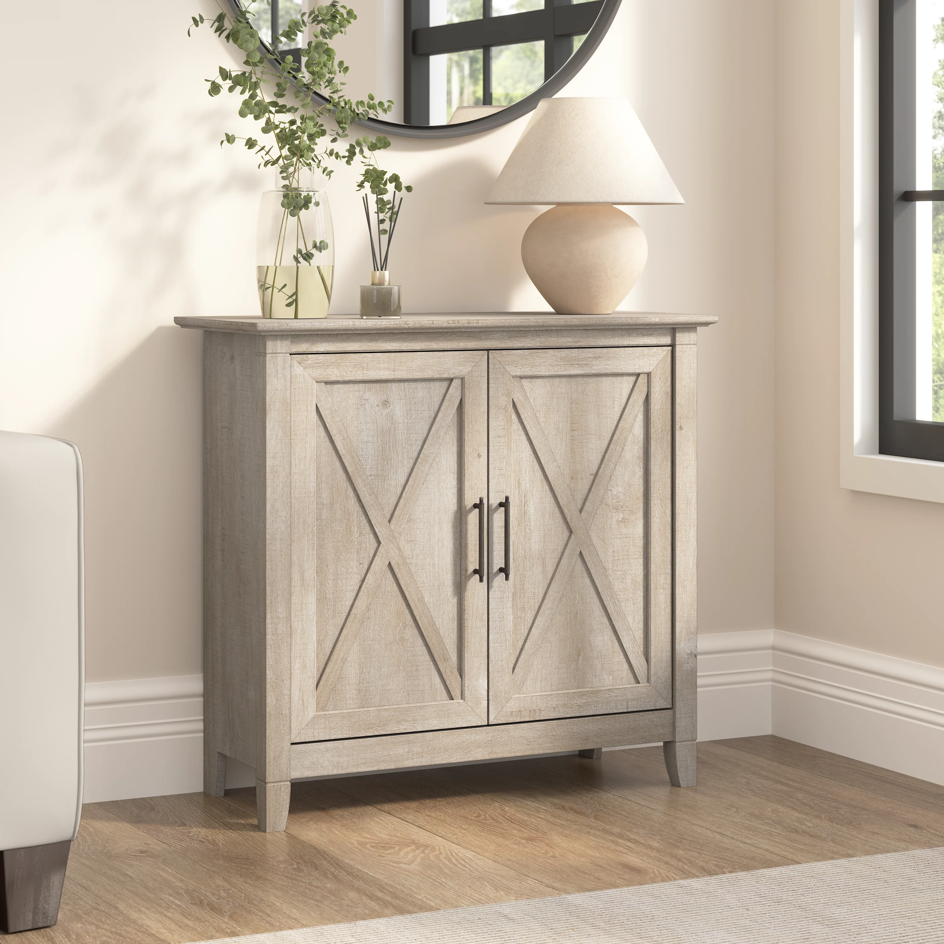 Key West Small Storage Cabinet with Doors and Shelves
