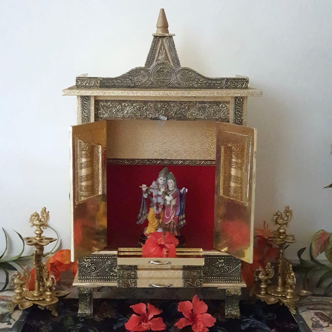 19 Inches Wooden Temple (Mandir)