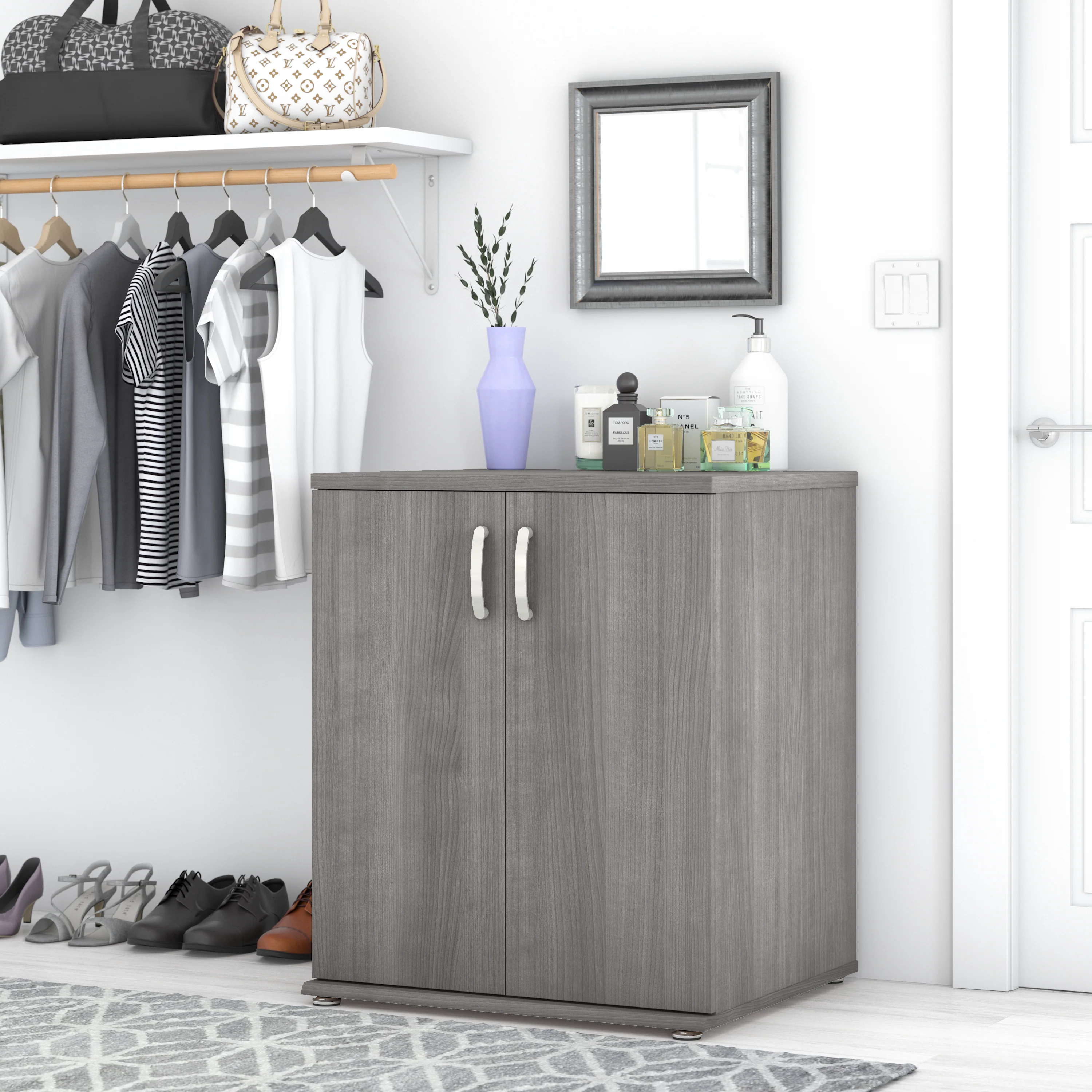 Universal Closet Organizer with Doors and Shelves
