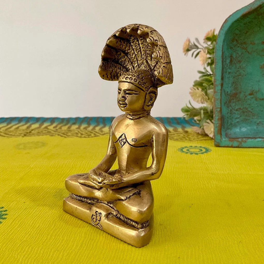 Parshvanatha Swamy Jain Tirthankara Brass Idol - Decorative Statue